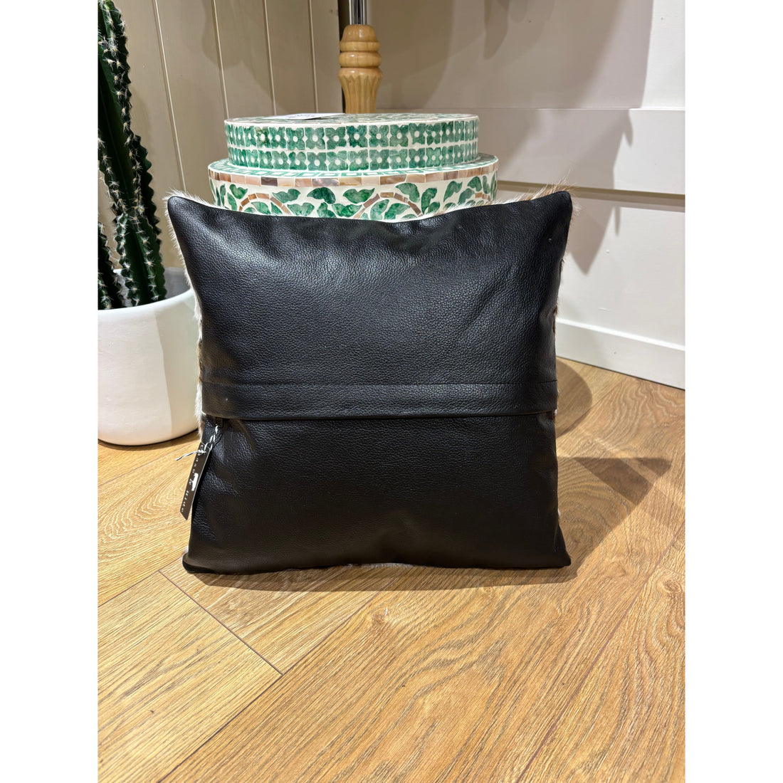 Hide and leather Cushion