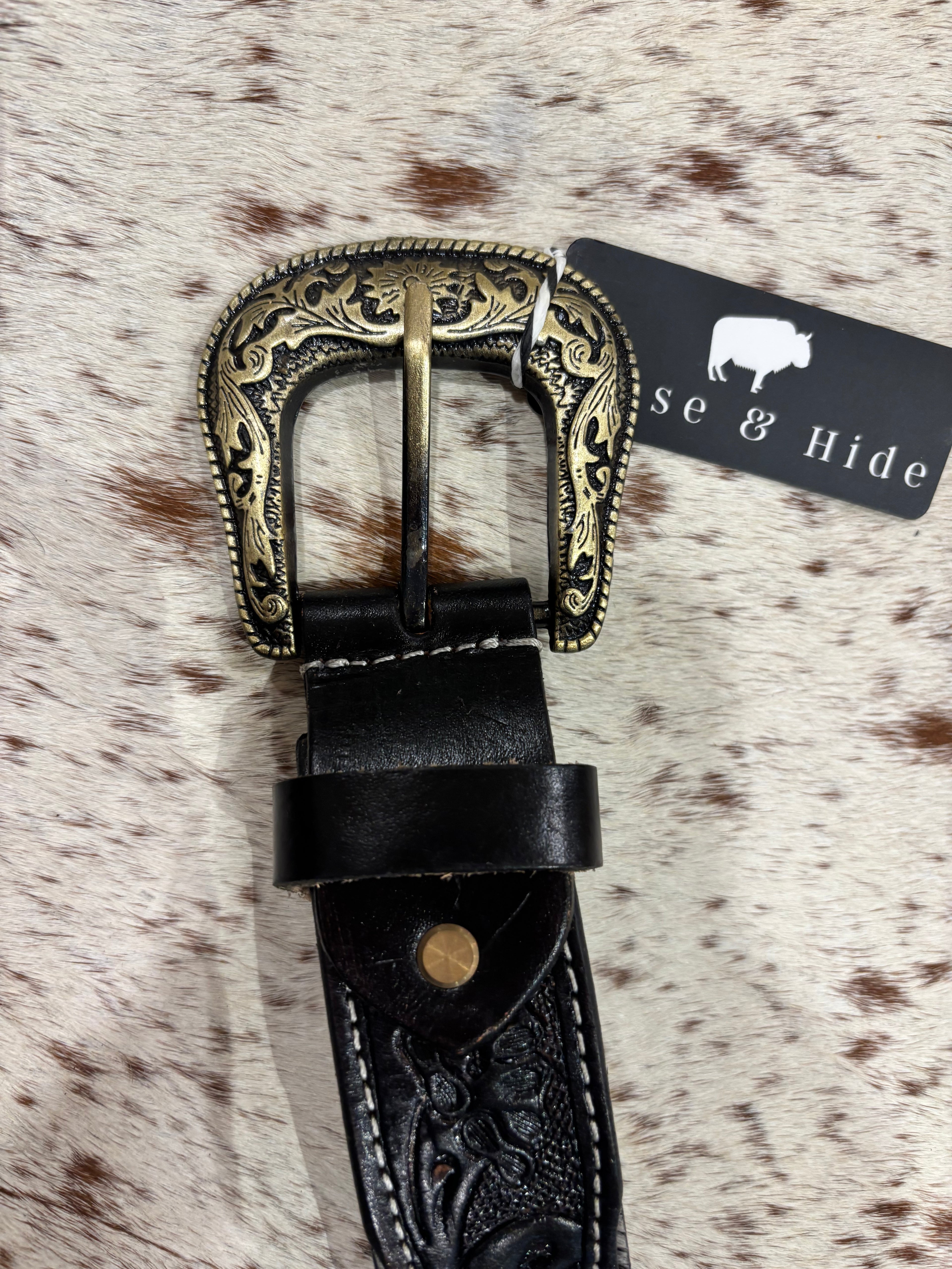 Tooled Leather Belt (small)