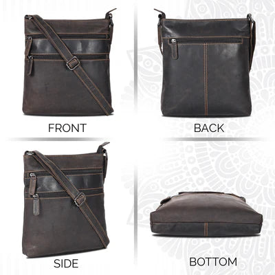 Leather Crossbody Bag - 6309