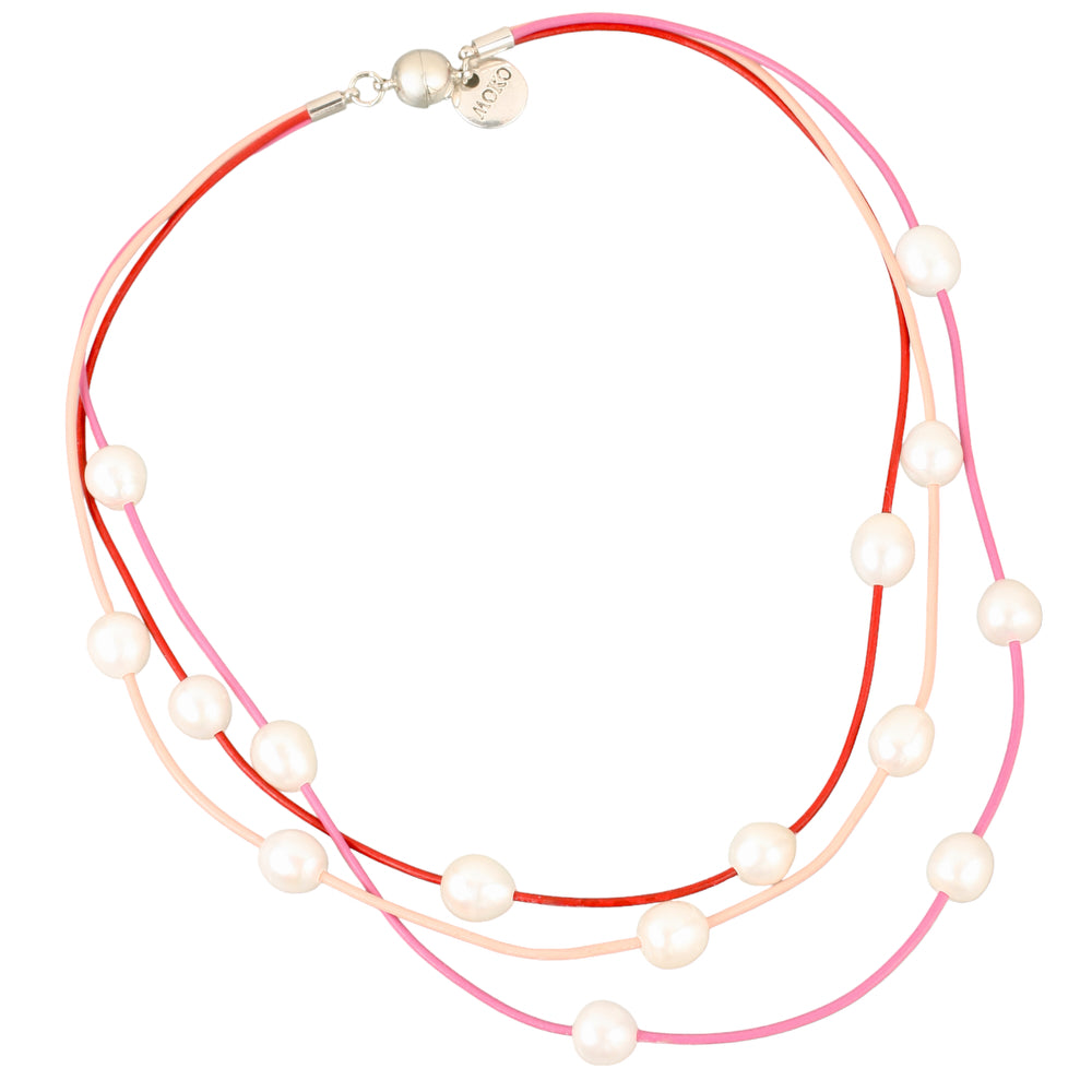Pink and Red Layered Necklace