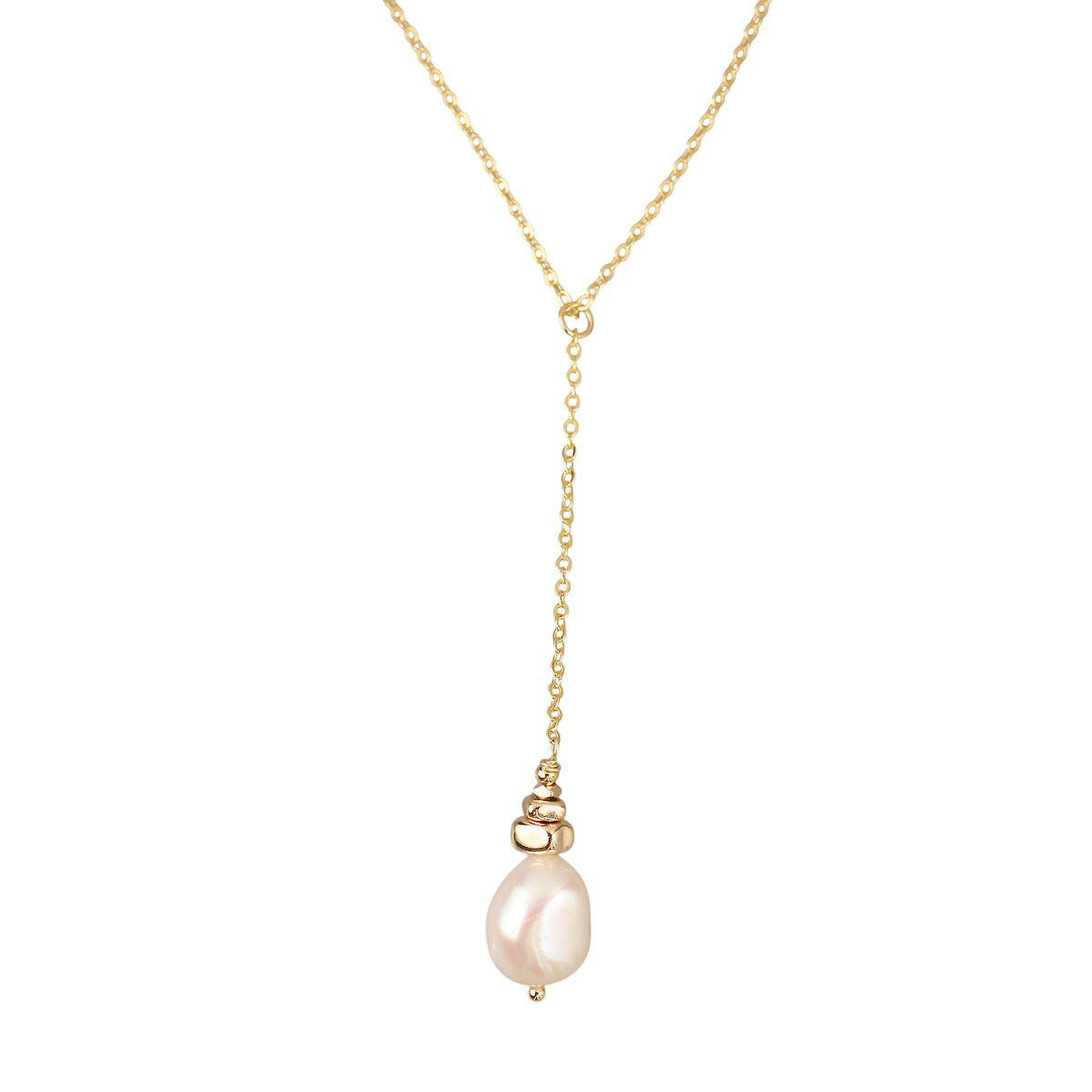 Pearl Drop Necklace Gold