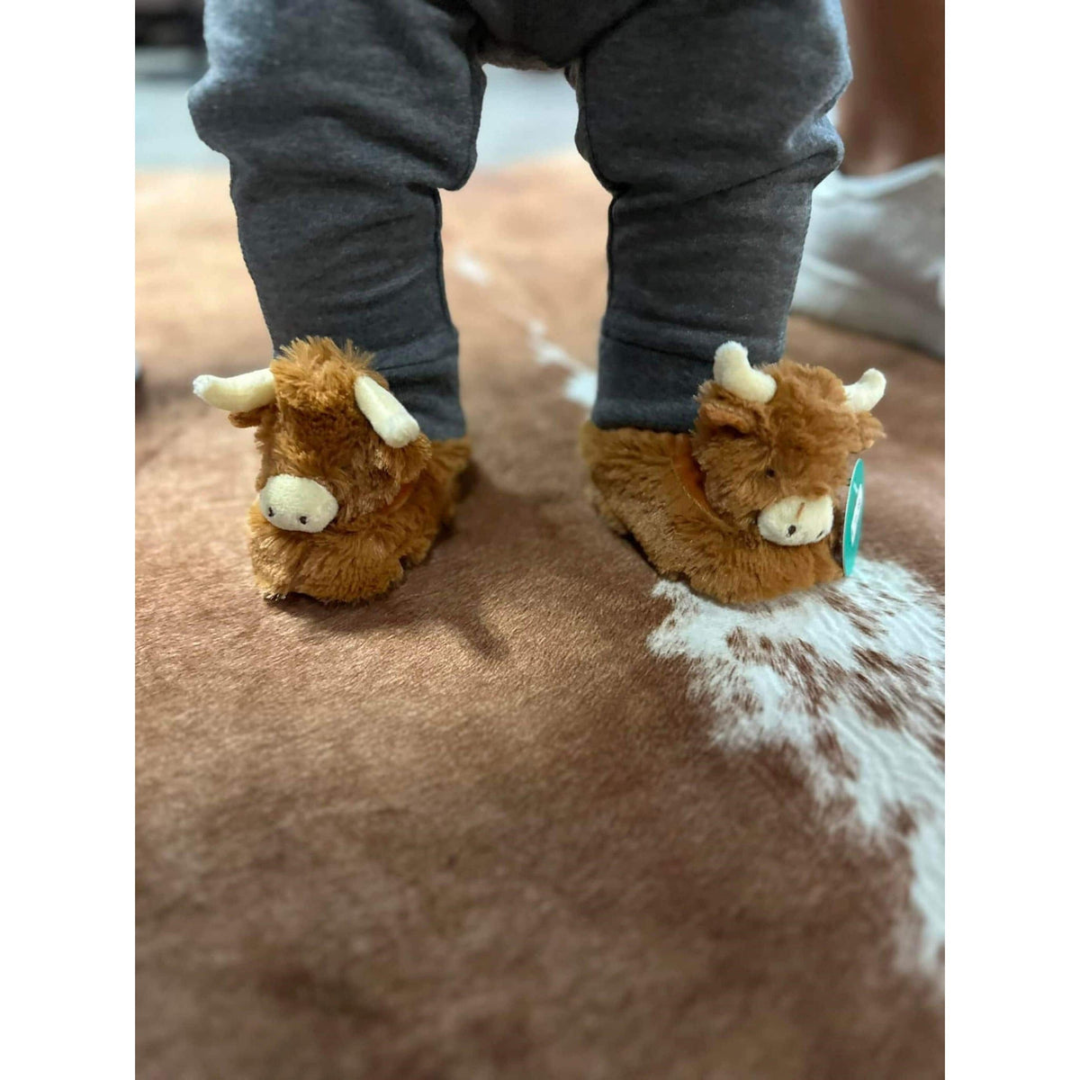 Hairy Highland Cow Plush Baby Soft Slippers House Shoes