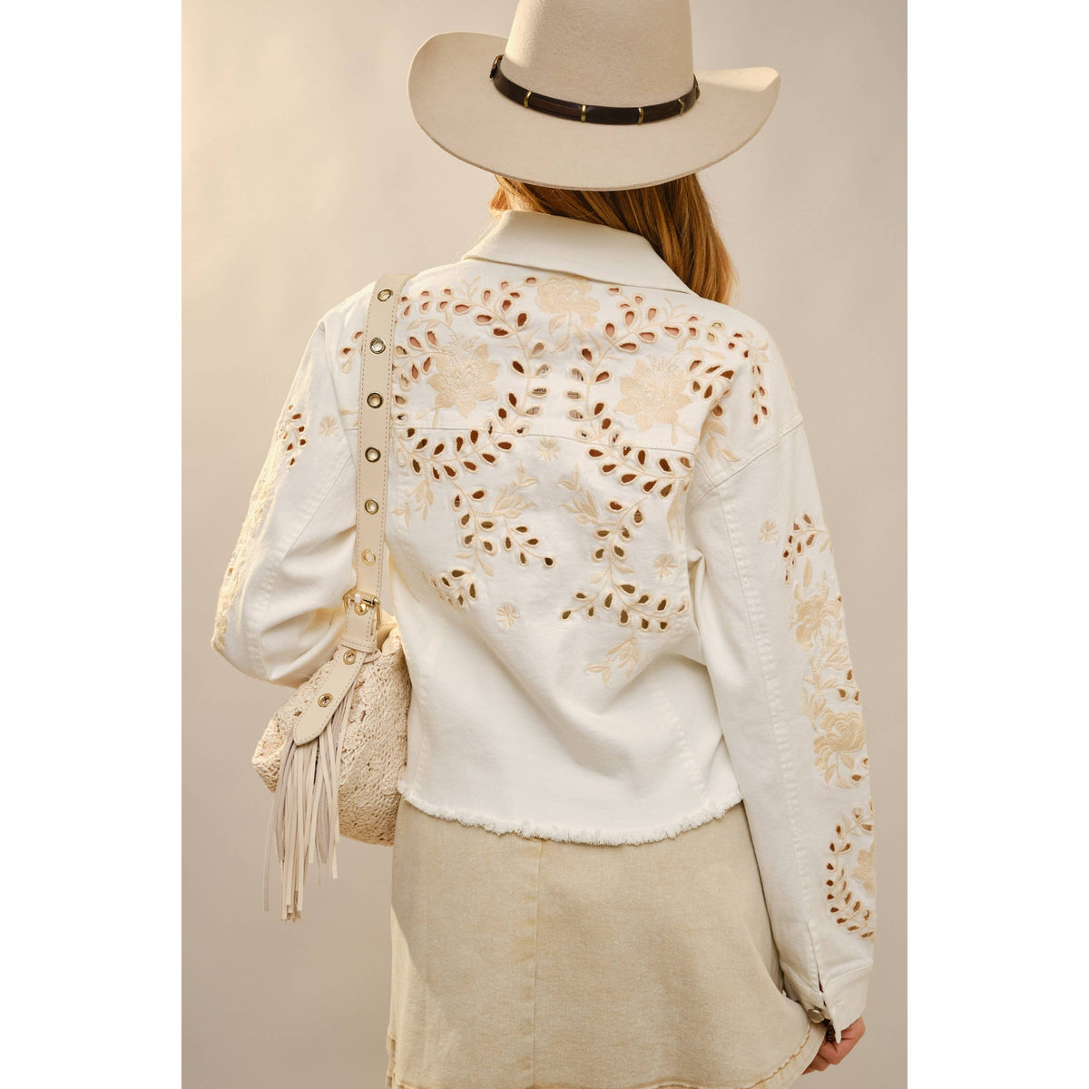 Floral Embroidered Denim Jacket