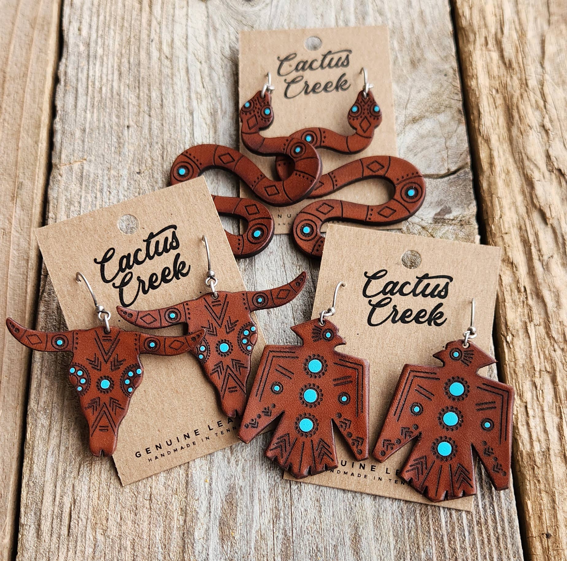 Southwestern Collection - Handmade Leather Earrings