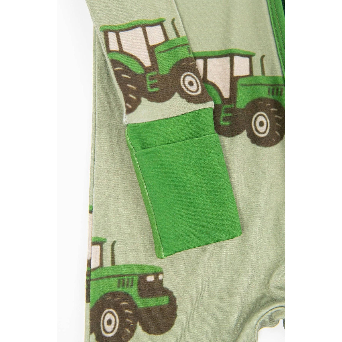Classic Green Tractor Baby Bamboo Zippy