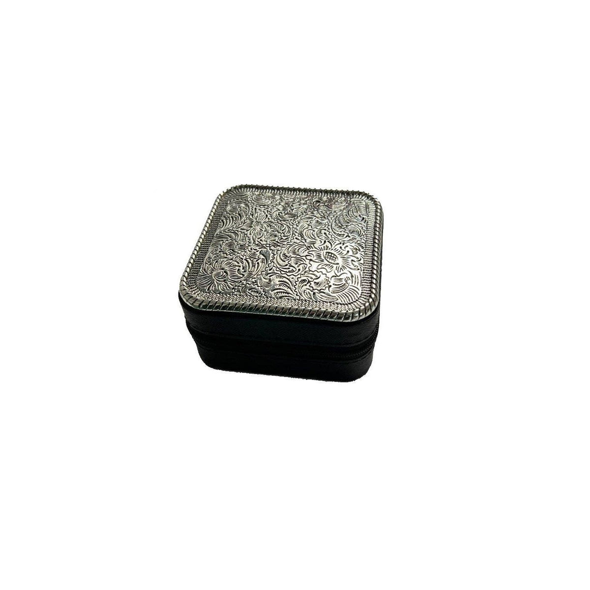 WESTERN ETCHED METAL PLATE JEWELRY BOX