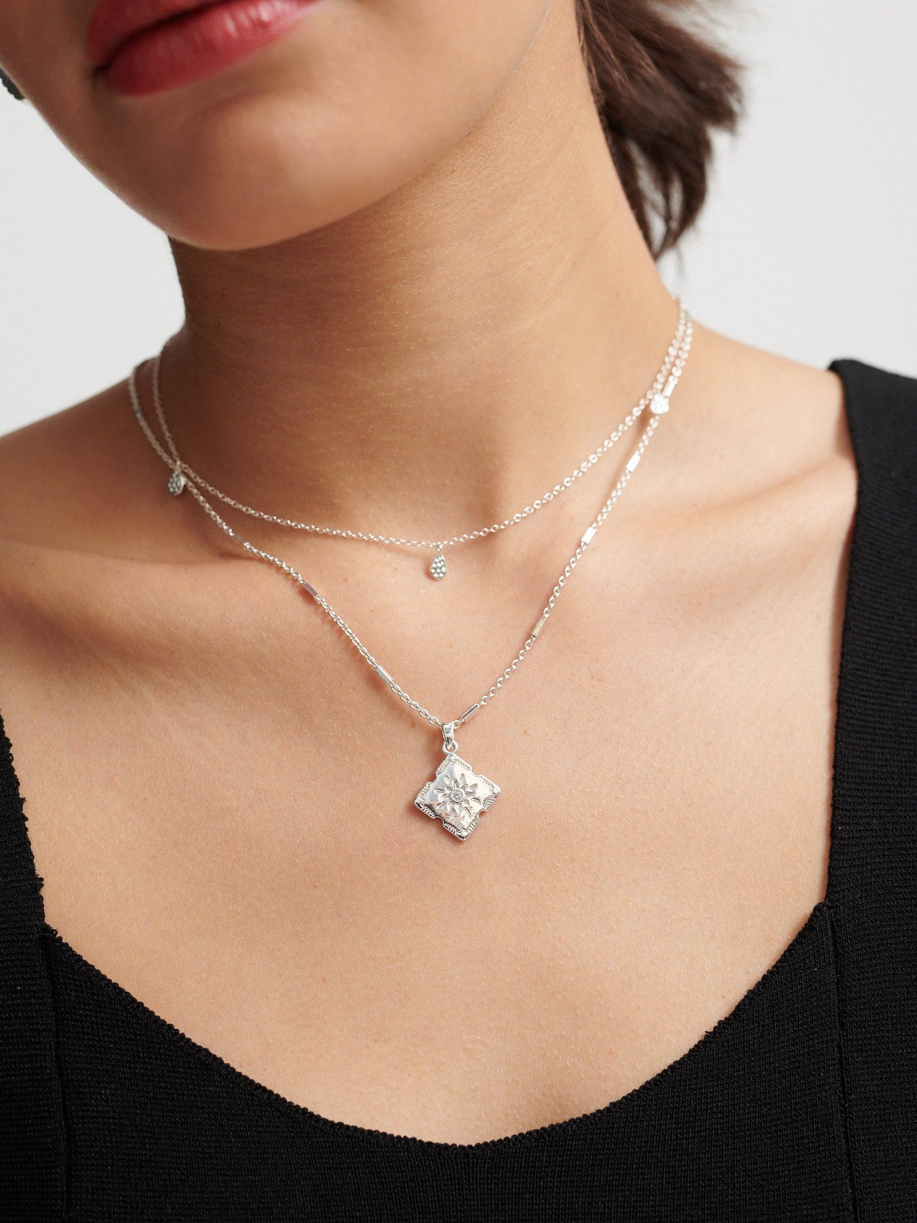 Lori Sterling Silver Plated Charm Necklace