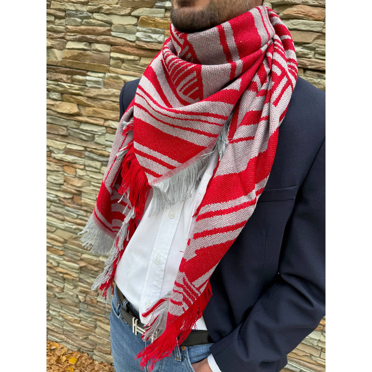 Triangle woven scarf Made in France - Acrylic Wool