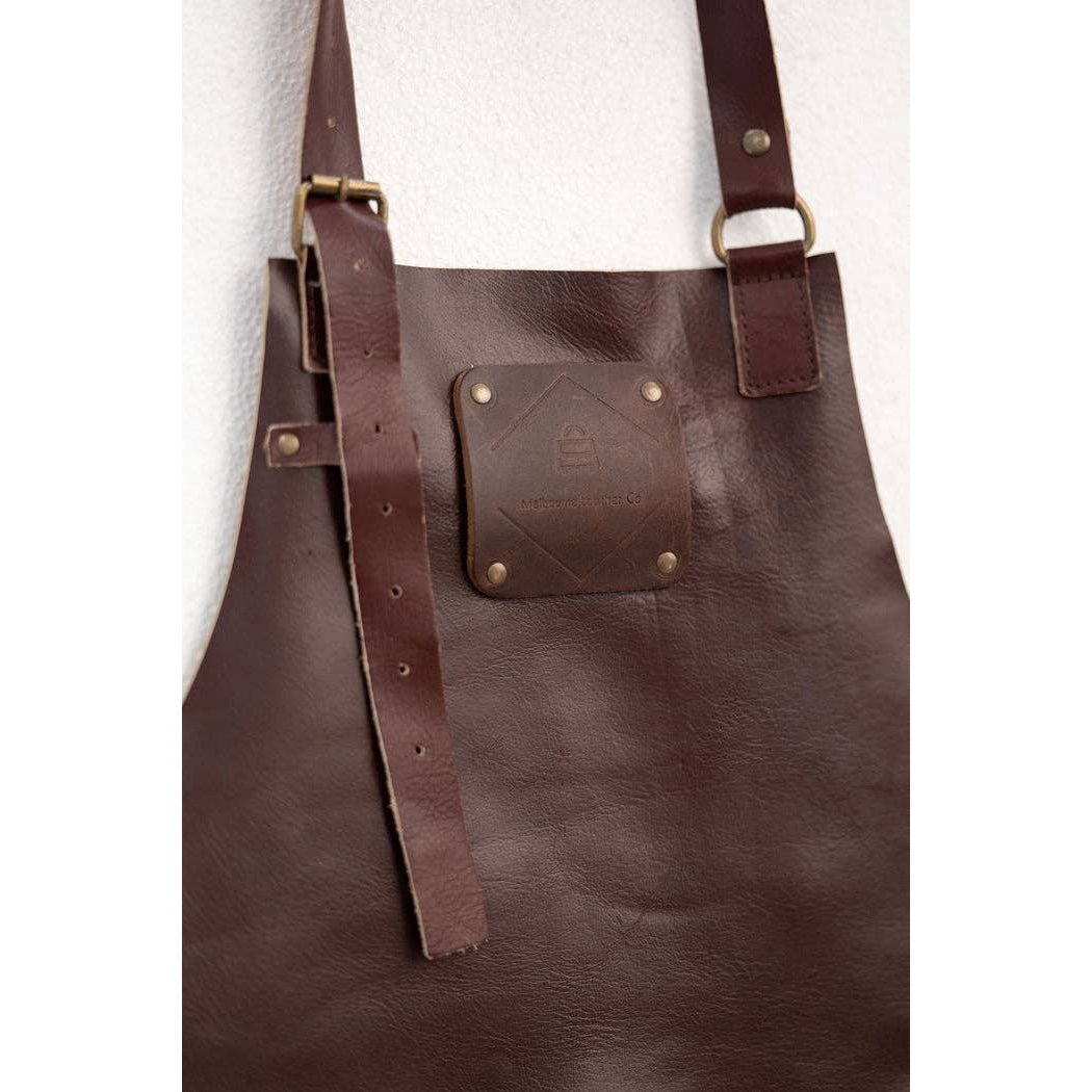 Classic Chestnut Leather Apron Durable, Stylish & Handmade