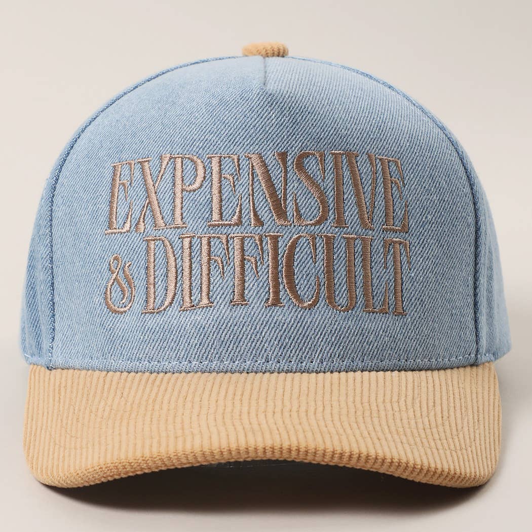 EXPENSIVE DIFFICULT Denim Corduroy Trucker Hat