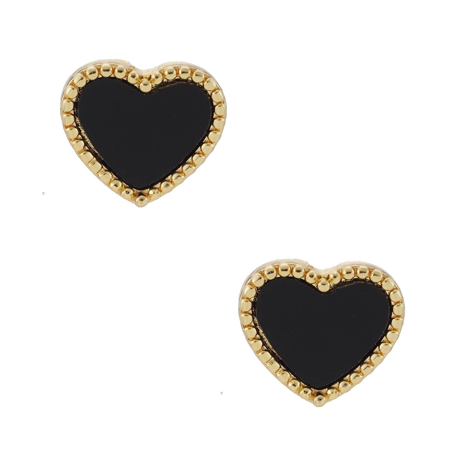 Heart Shaped Gold Dipped Post Earrings