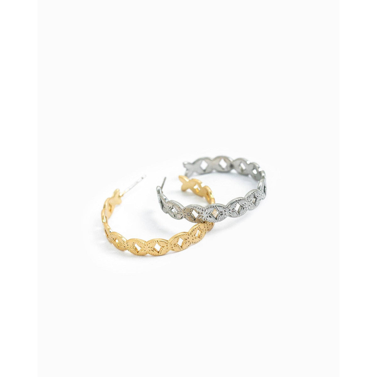 Western Patterned Hoop Earrings