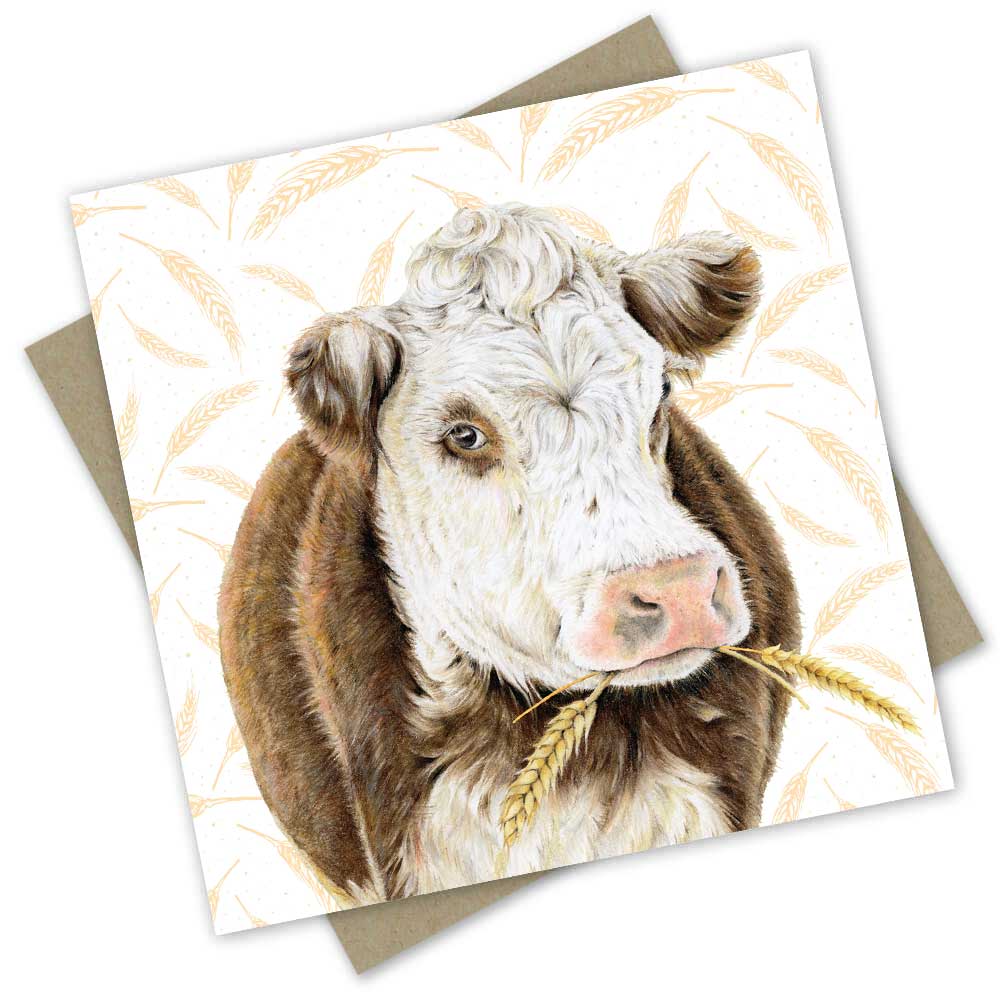 Farm Friend: Mr Smoochy the Hereford Cow Greeting Card