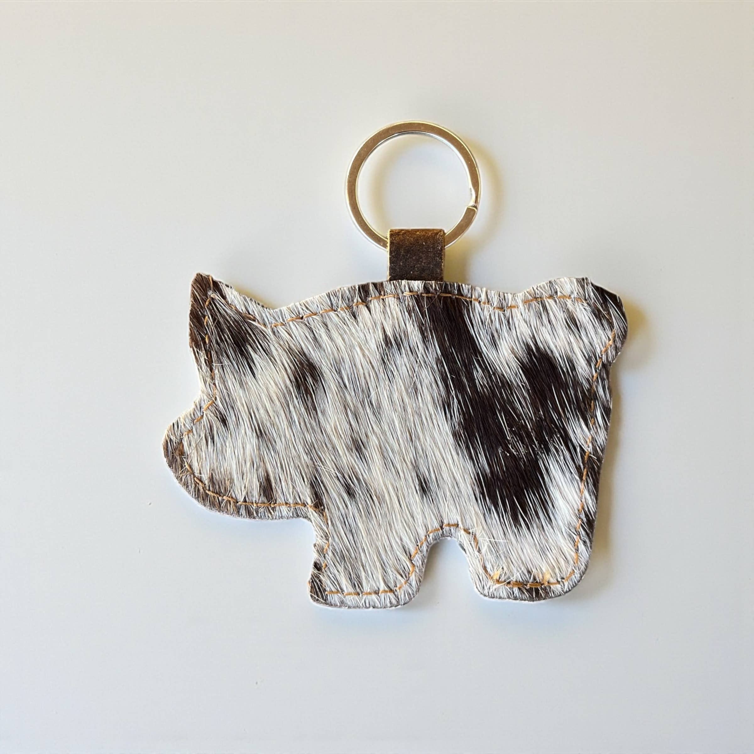 Buffalo tooled leather Keychain