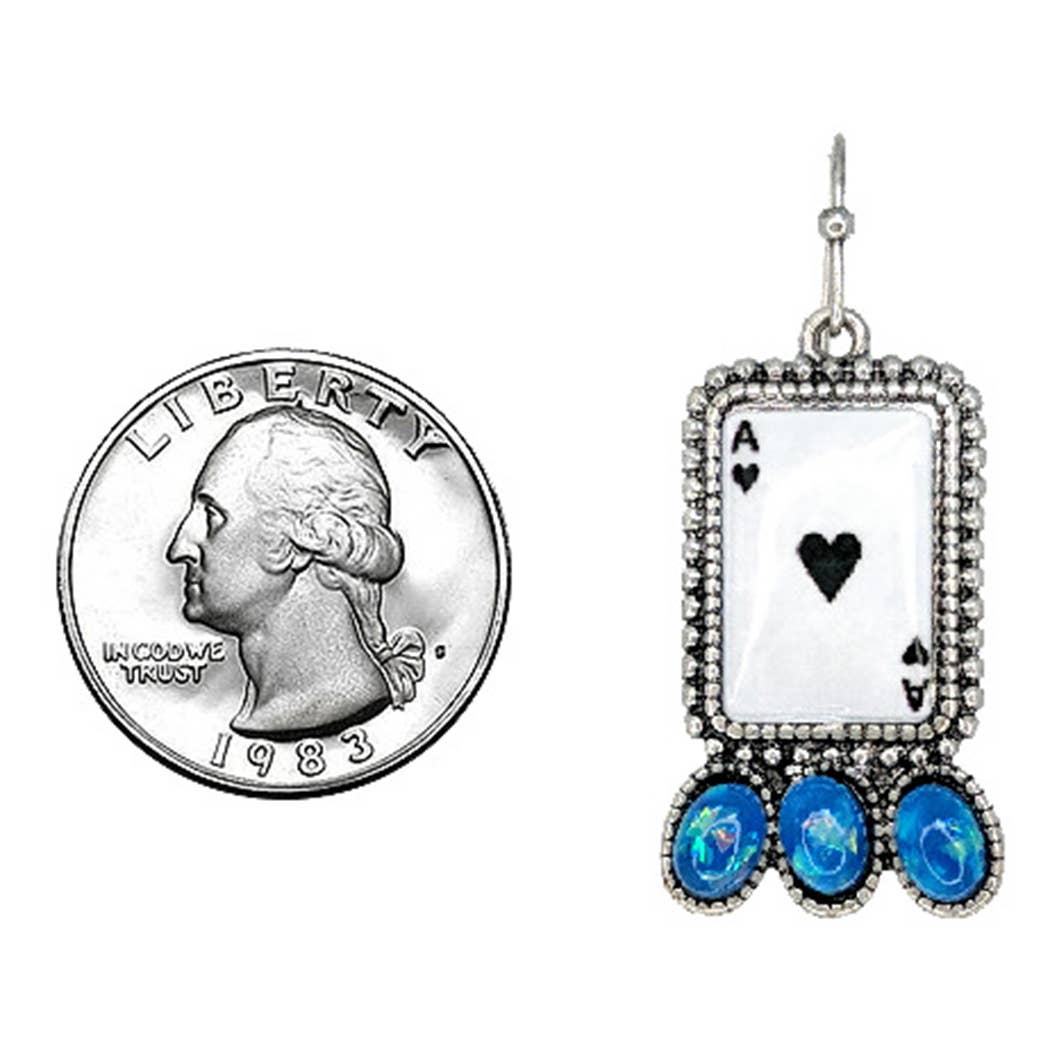 Ace of Heart Designed Hook Earrings