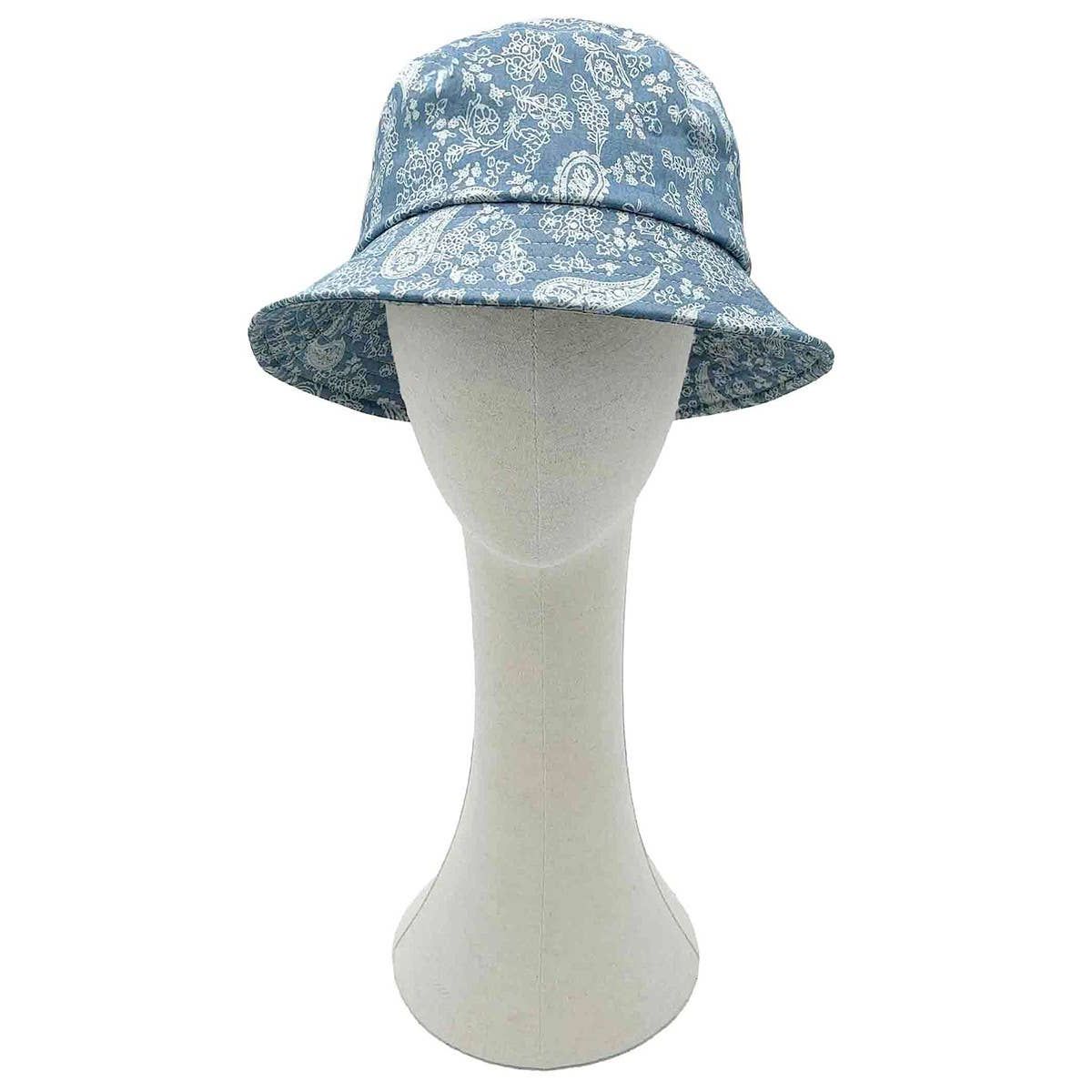 Paisley Print Denim Cotton Bucket Hat