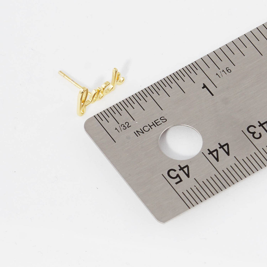 Gold Dipped Word Post Earrings