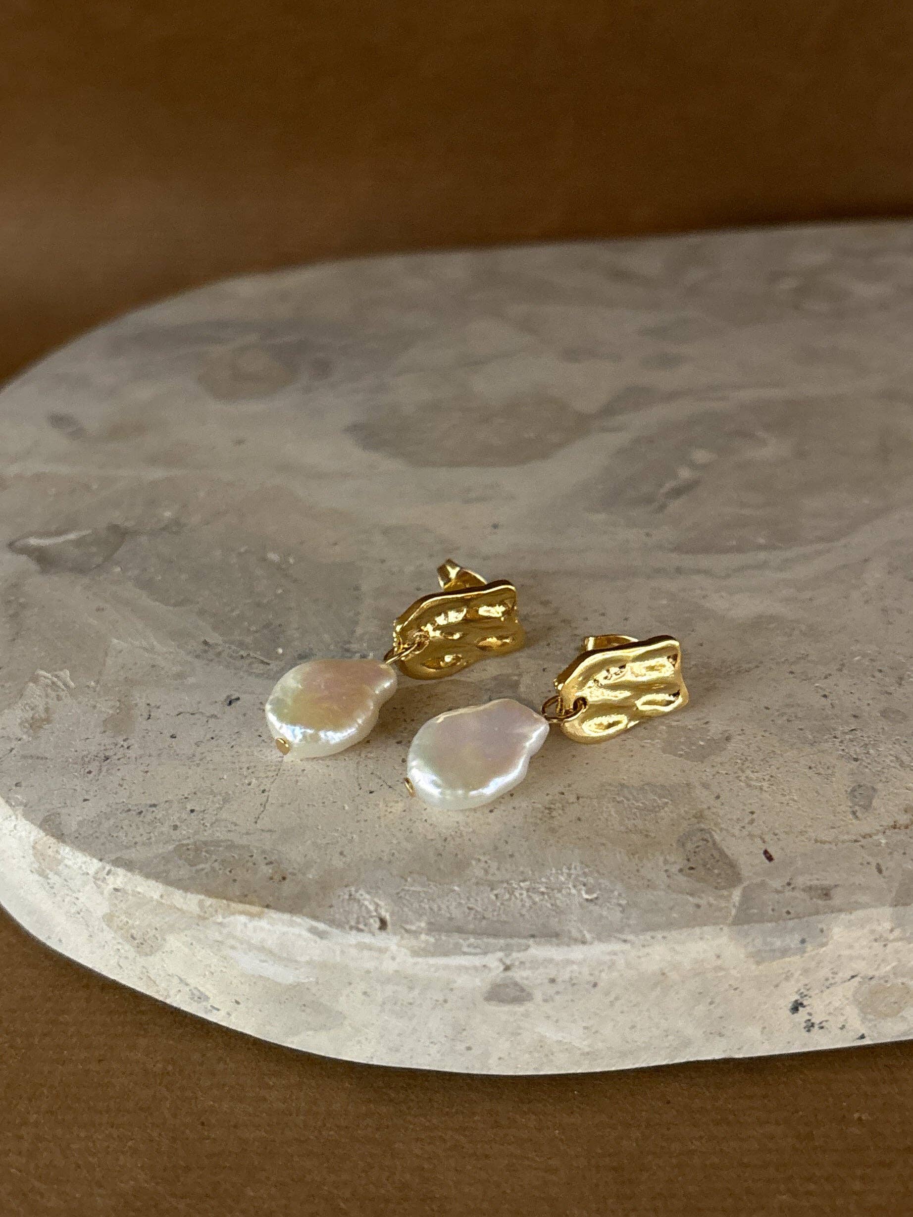 Messina Pearl 18K Gold Plated Earrings