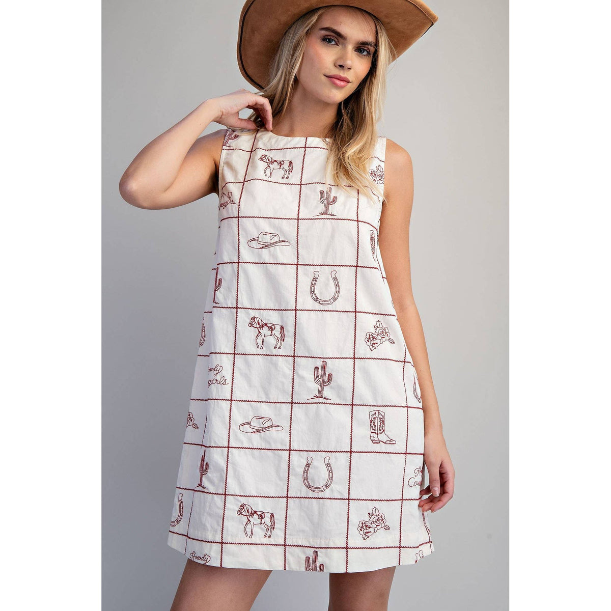 WESTERN INSPIRED SHIFT MINI DRESS