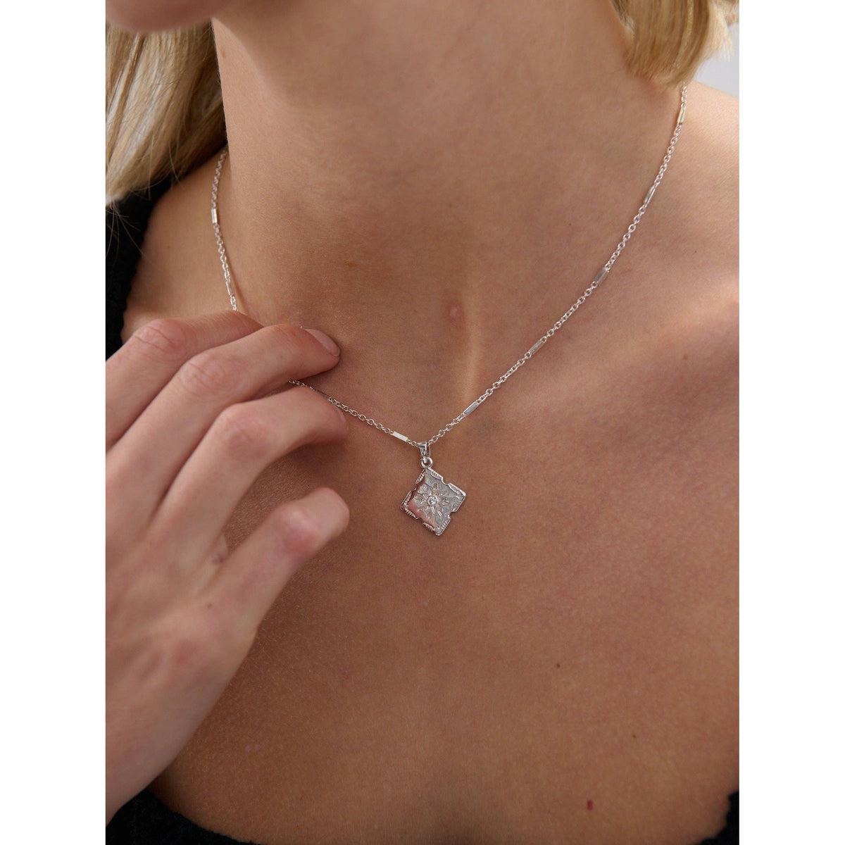 Lori Sterling Silver Plated Charm Necklace