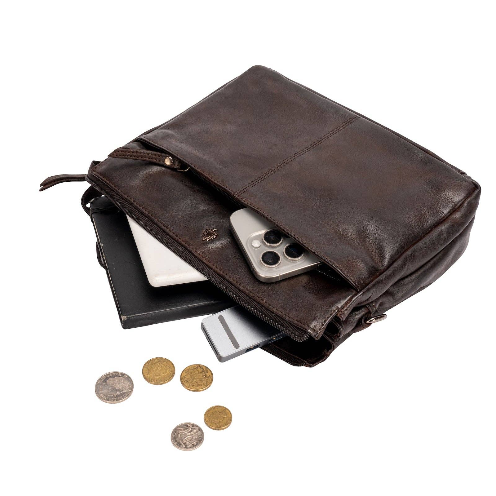 Leather Shoulder Bag June Brown GW6838BRN