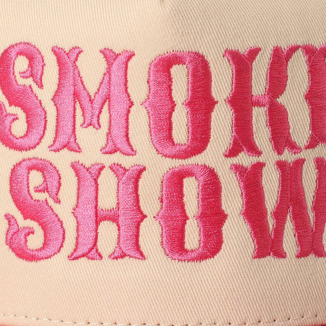 SMOKE SHOW Typographic Embroidery Baseball Cap