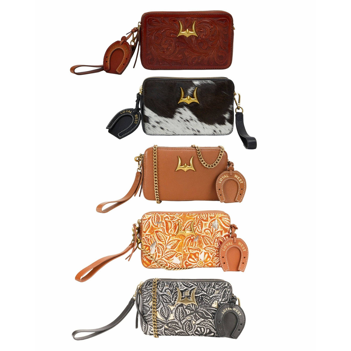 Loyal West Shell Mini Purse In Handtooled Leather