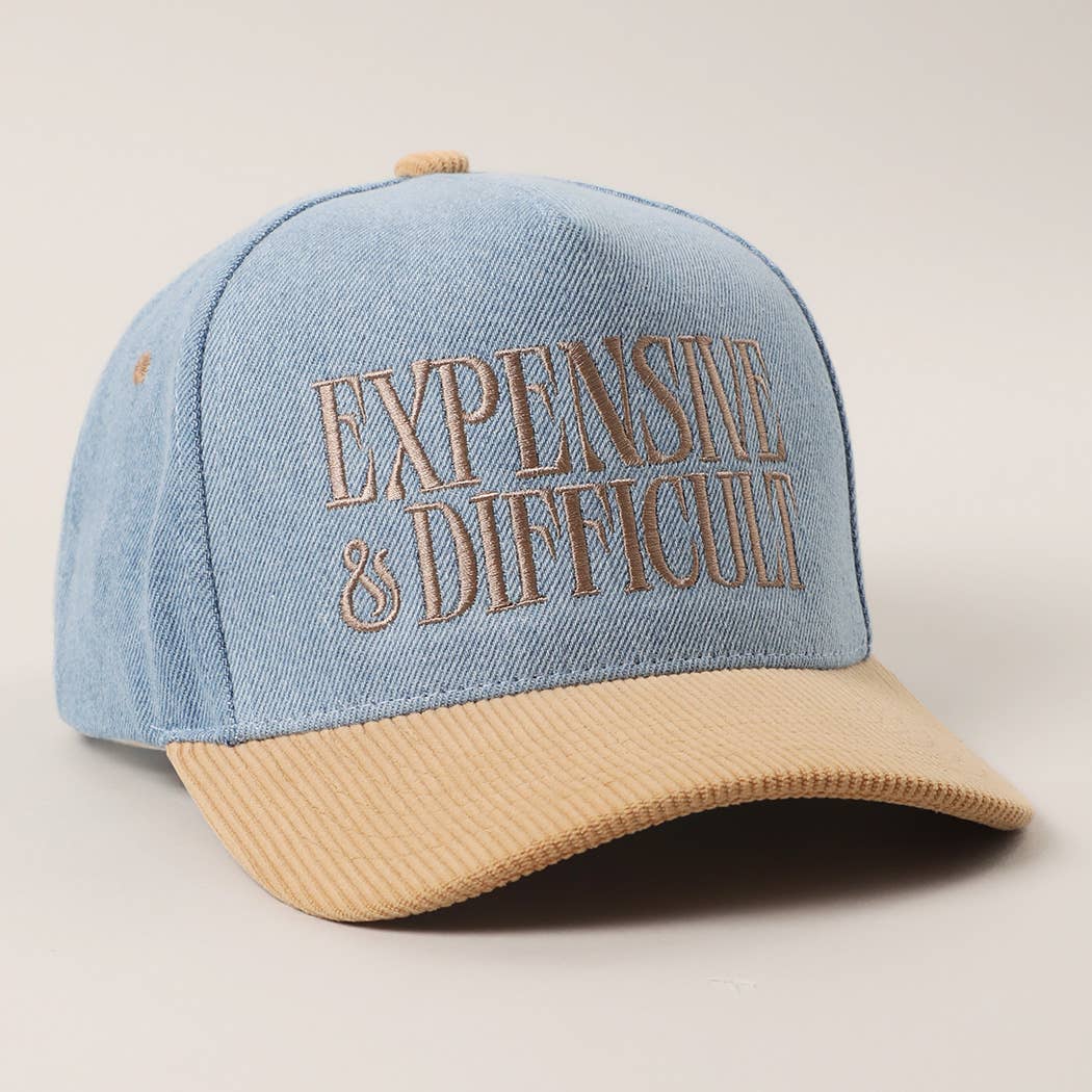 EXPENSIVE DIFFICULT Denim Corduroy Trucker Hat