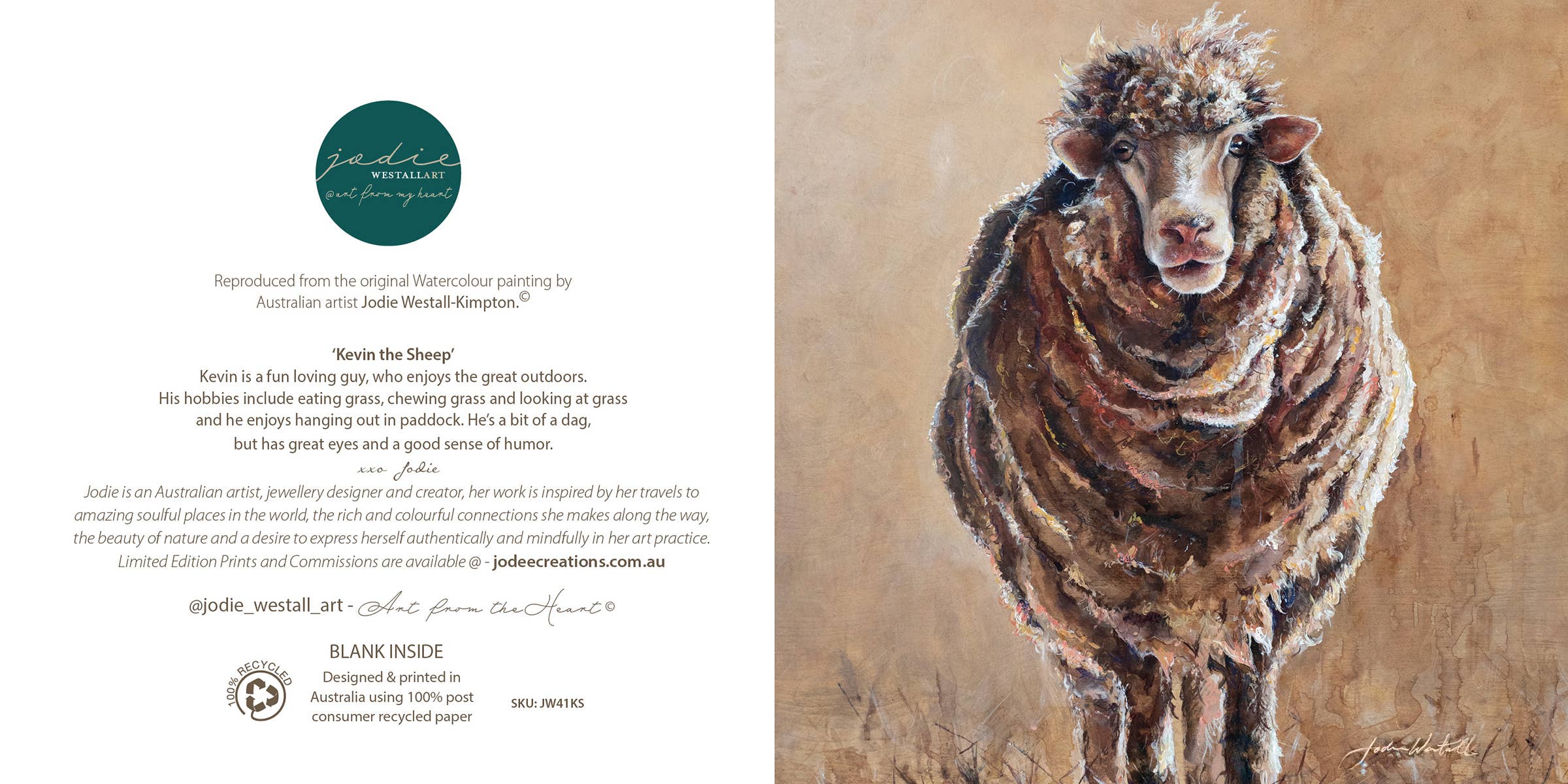 Kevin the Sheep - Greeting Card