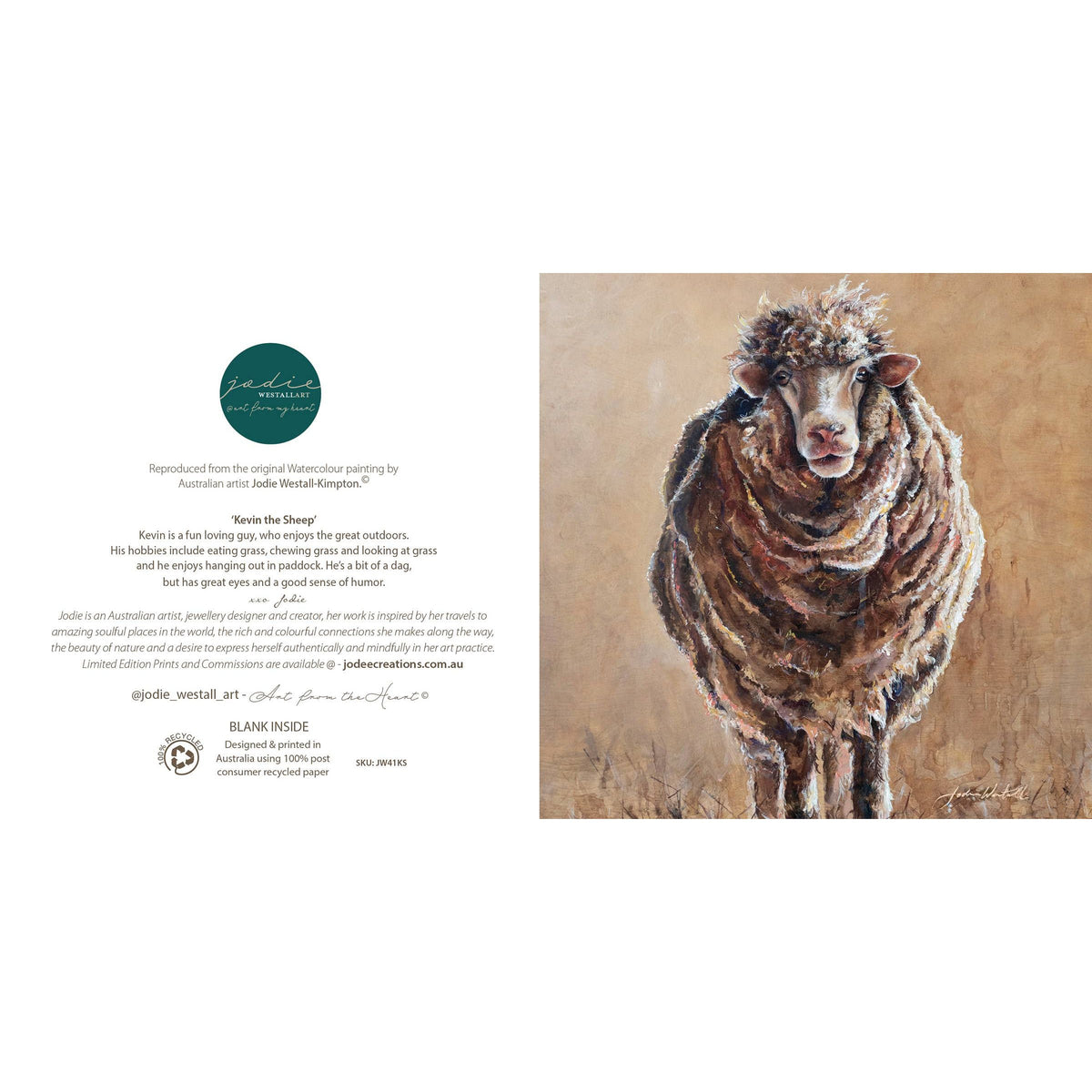 Kevin the Sheep - Greeting Card