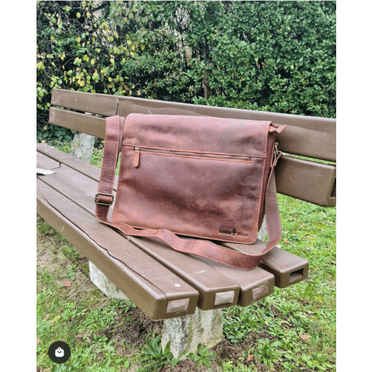 Leather Laptop Bag Berlin - Sandel GW588SAN