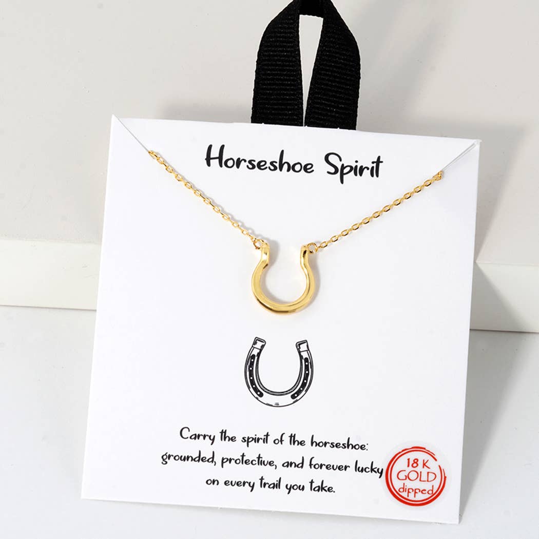 Horseshoe Spirit Pendant Gold Dipped Necklace