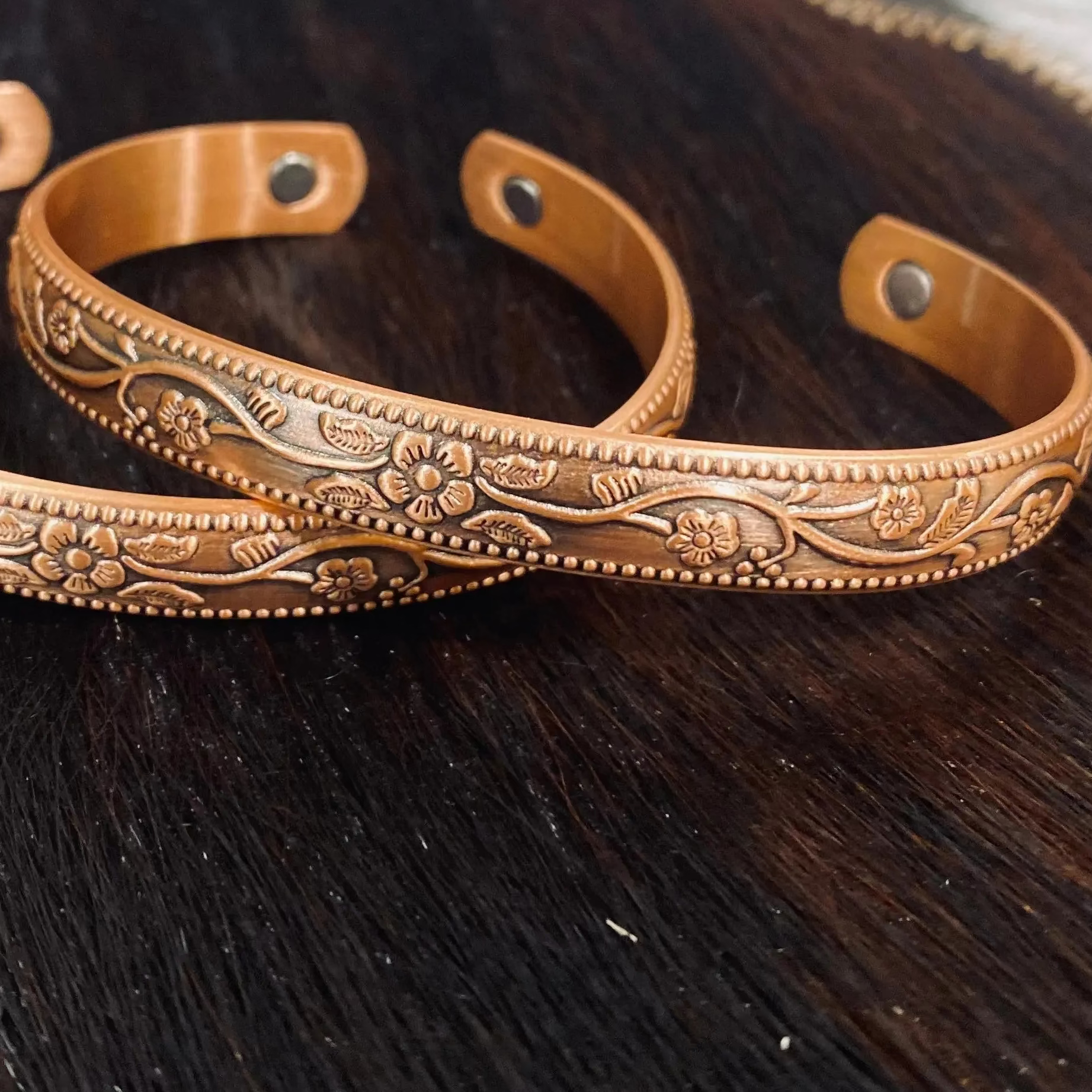 Floral Copper Band / Cuff