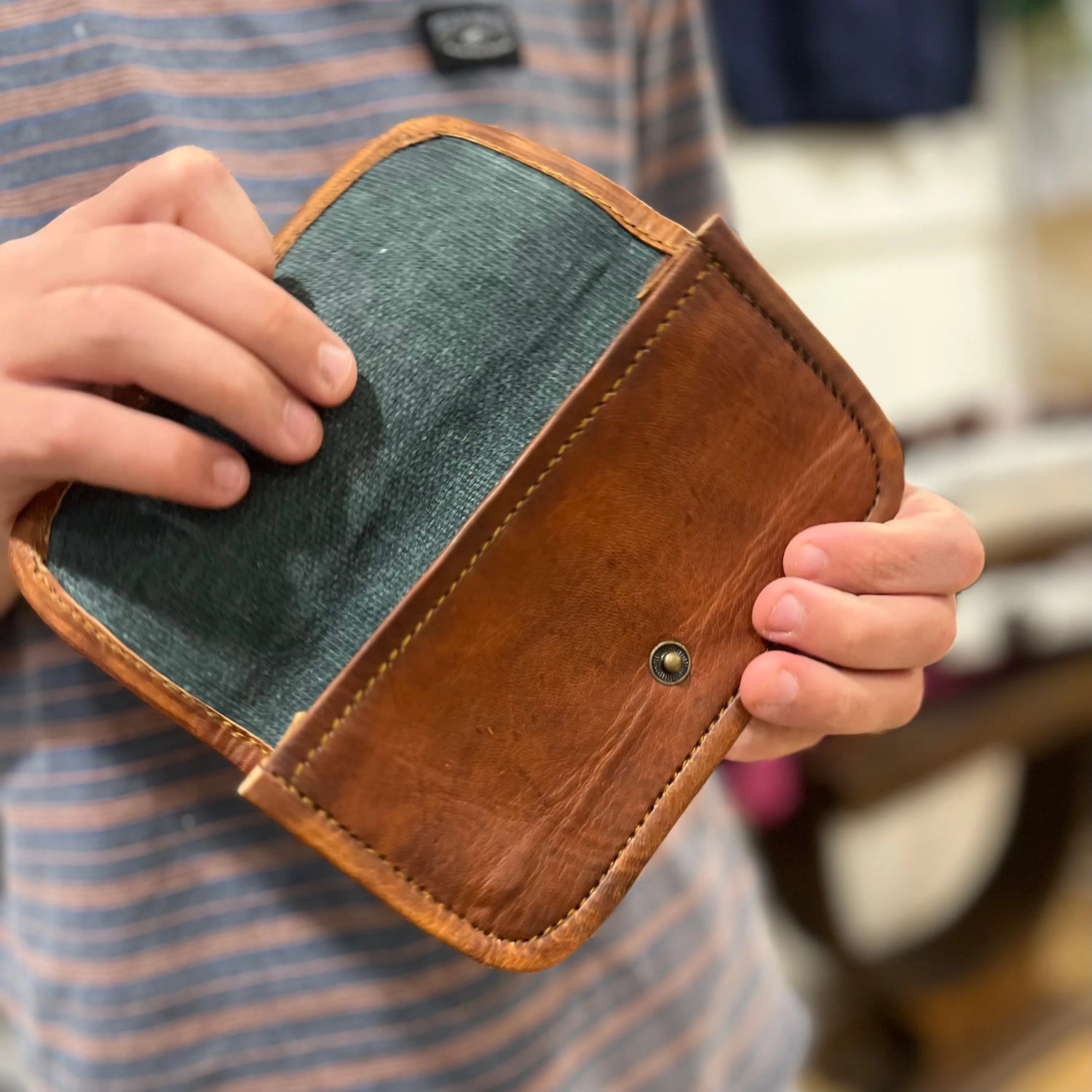 Leather Pouch tobacco - Press Stud