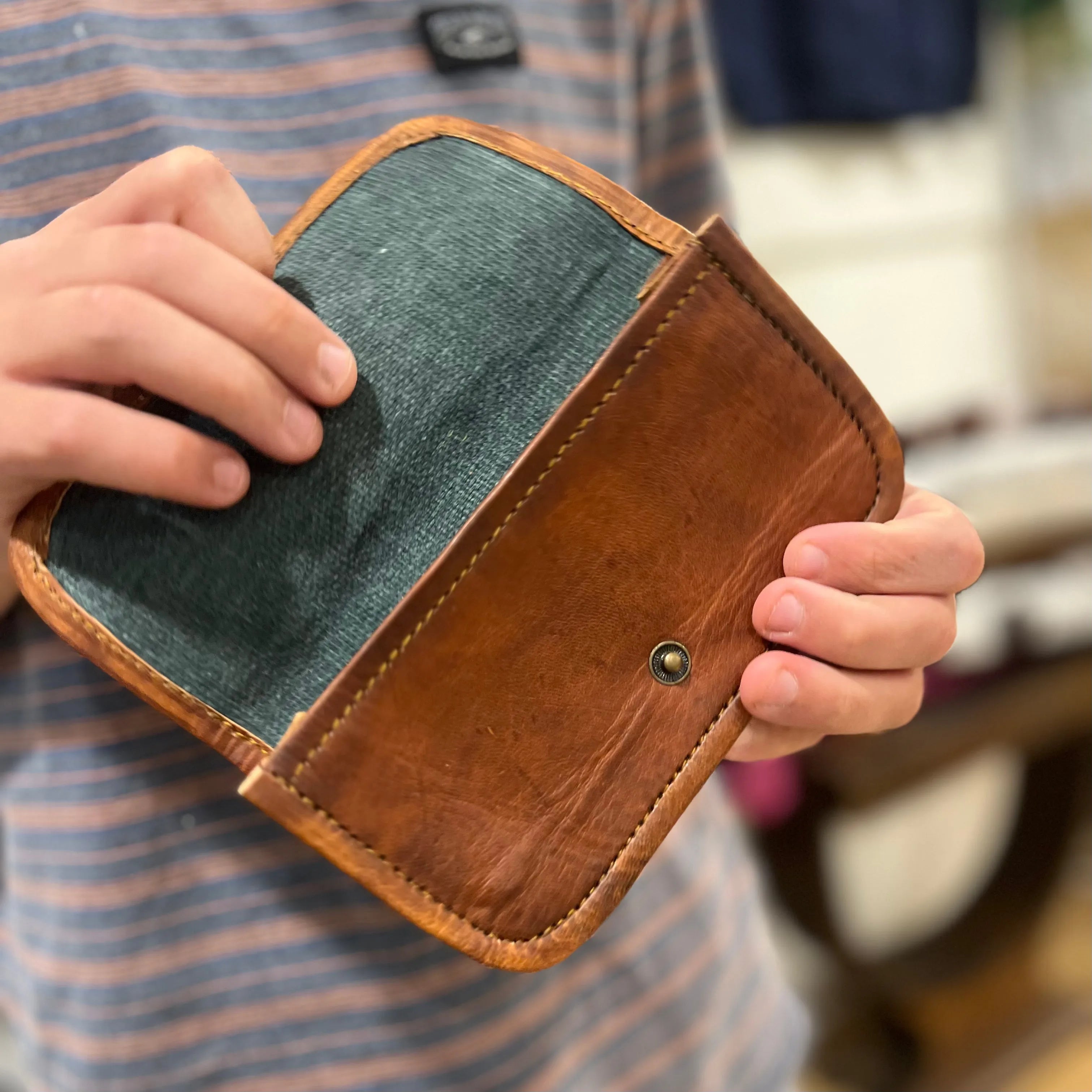 Leather Pouch tobacco - Press Stud