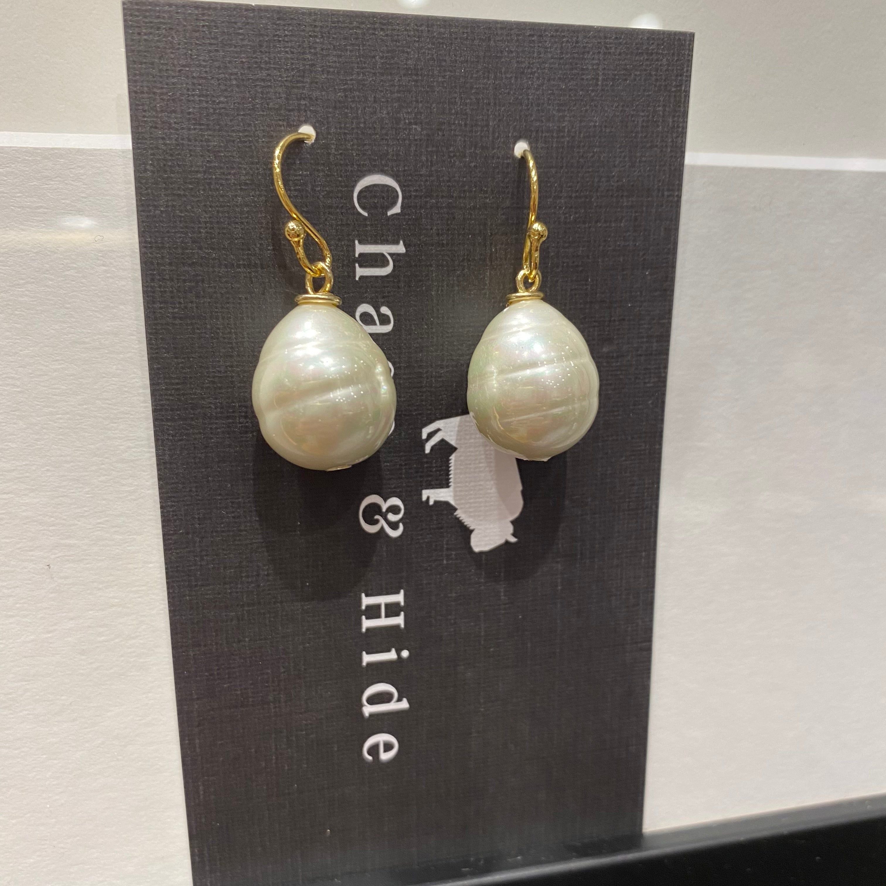 18ct gold filled & pearl drop earrings