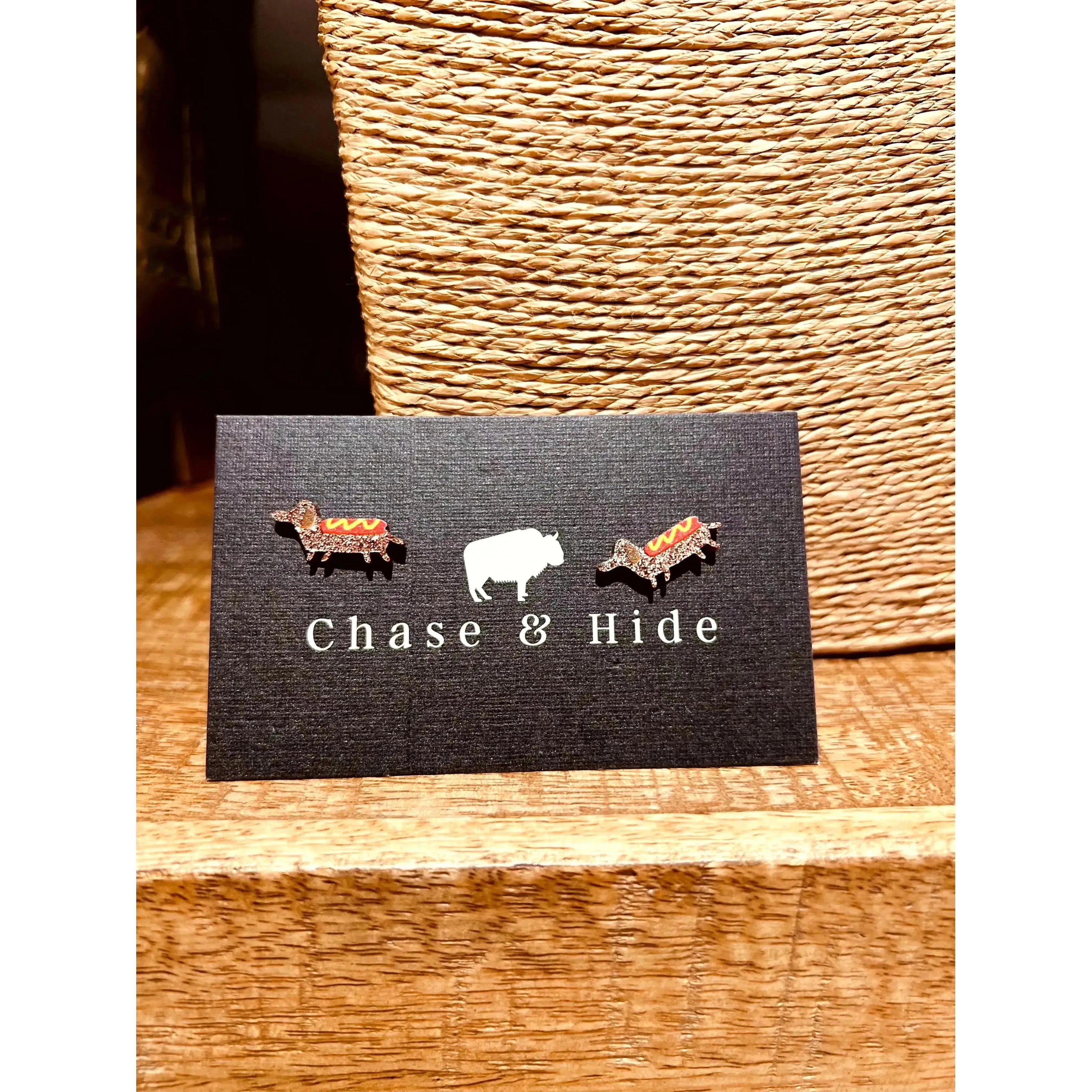 Sausage Dog Glitter Earrings