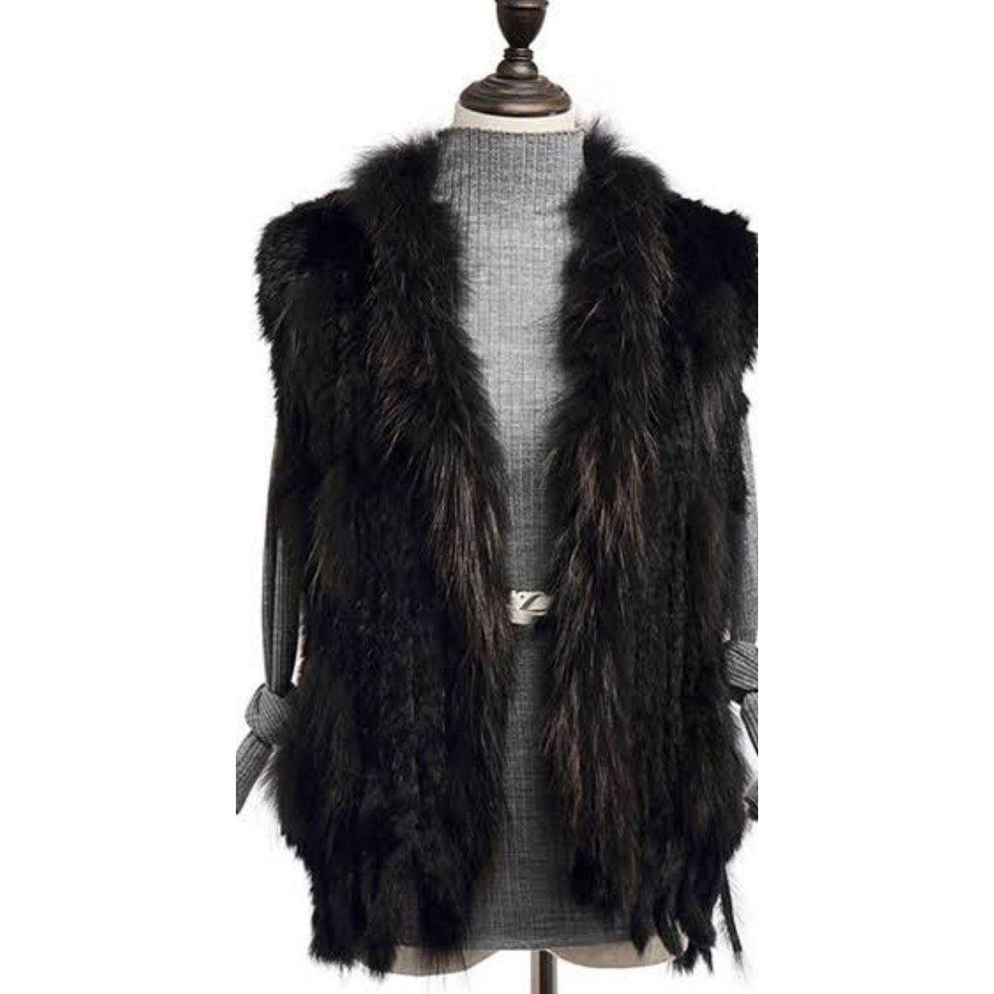 Black Fur Vest
