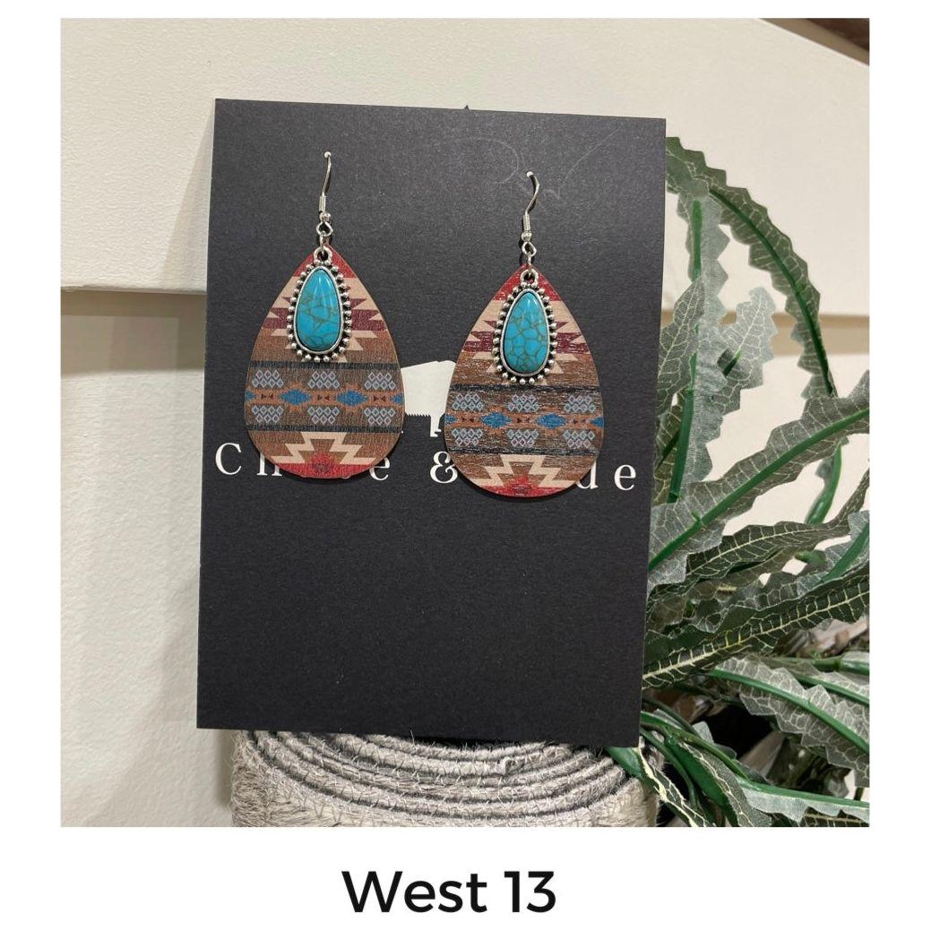 Wooden Tear drop Earrings