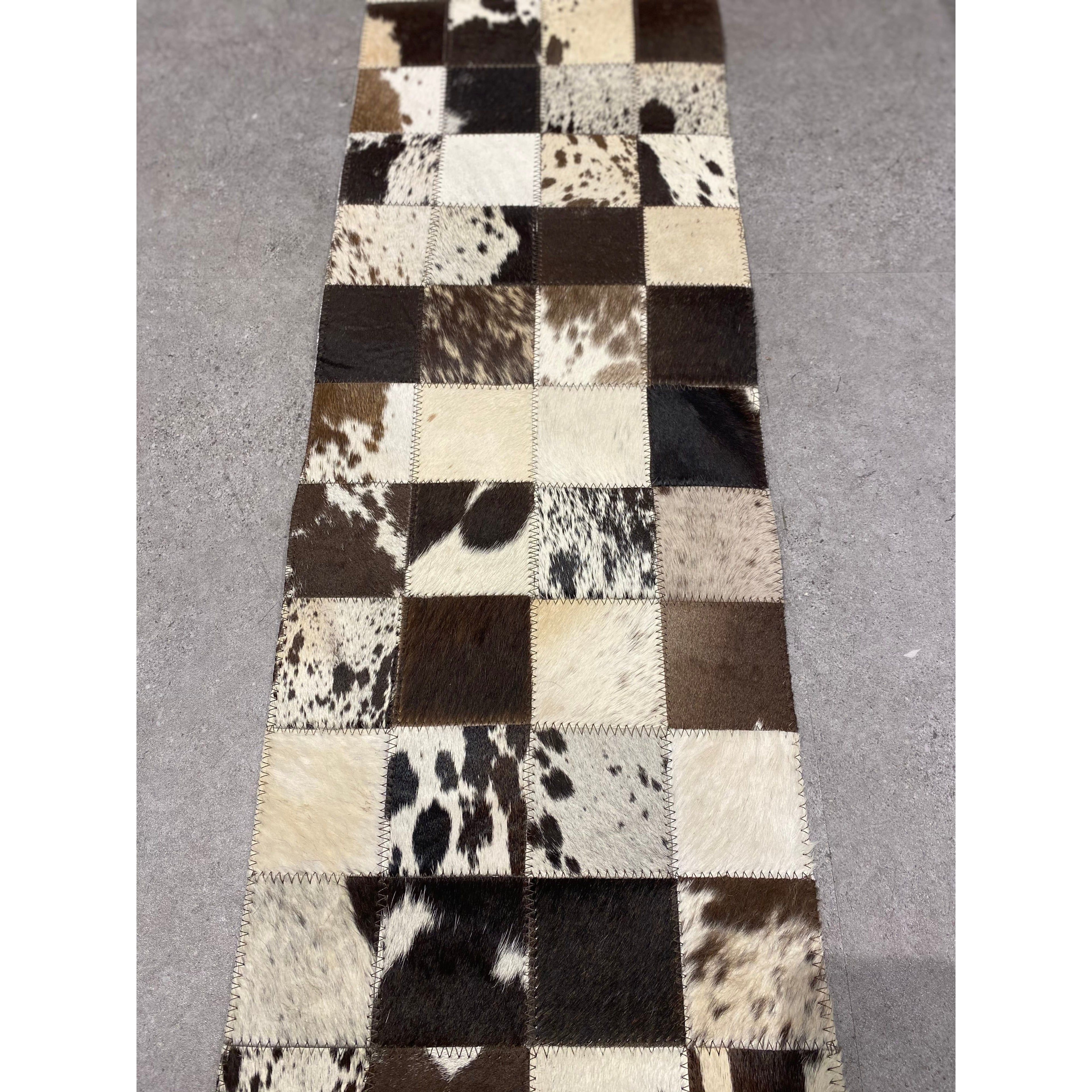 Cowhide table runner - choose your colours Patchwork.