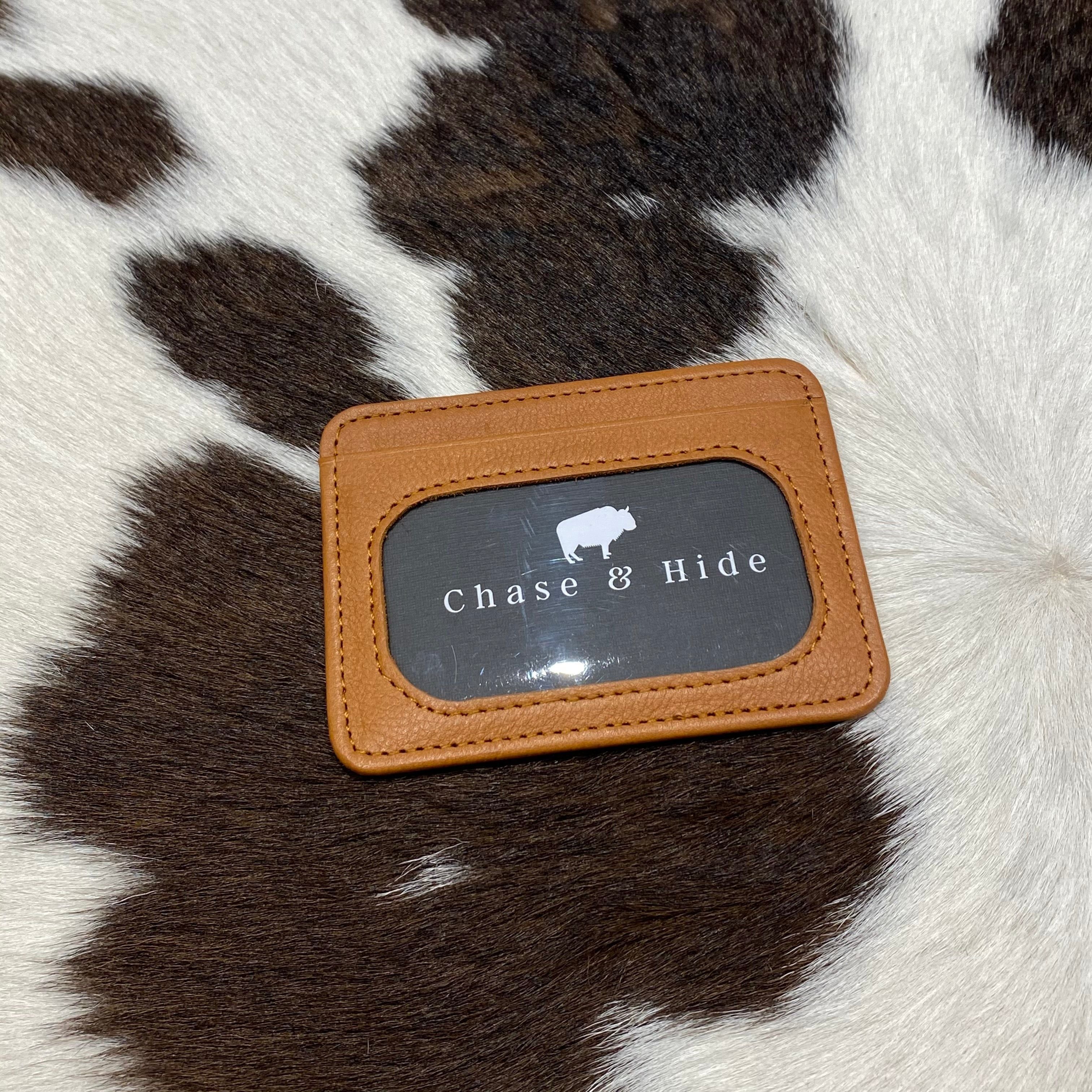 Leather and hide Card Holder Assorted Tones tan