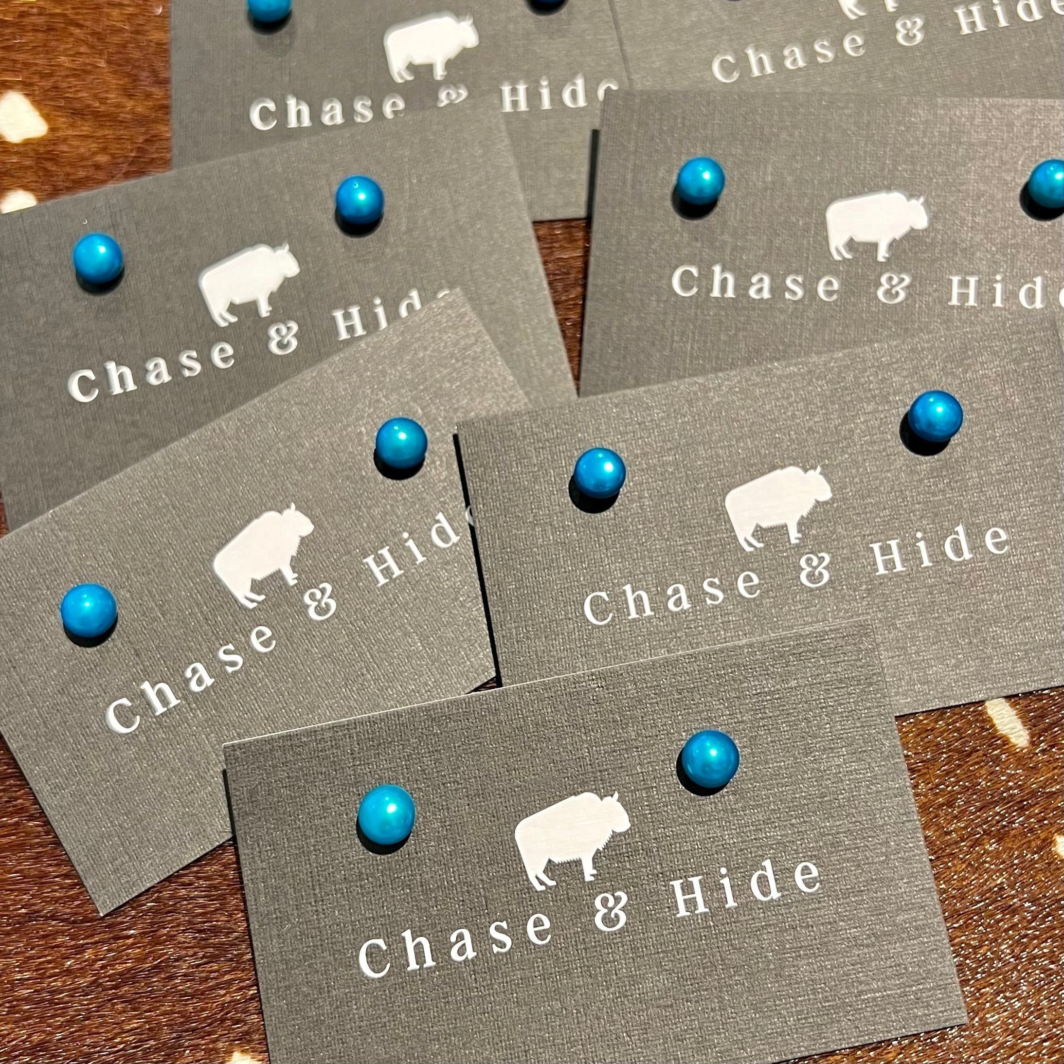 Turquoise Pearl Studs 8mm