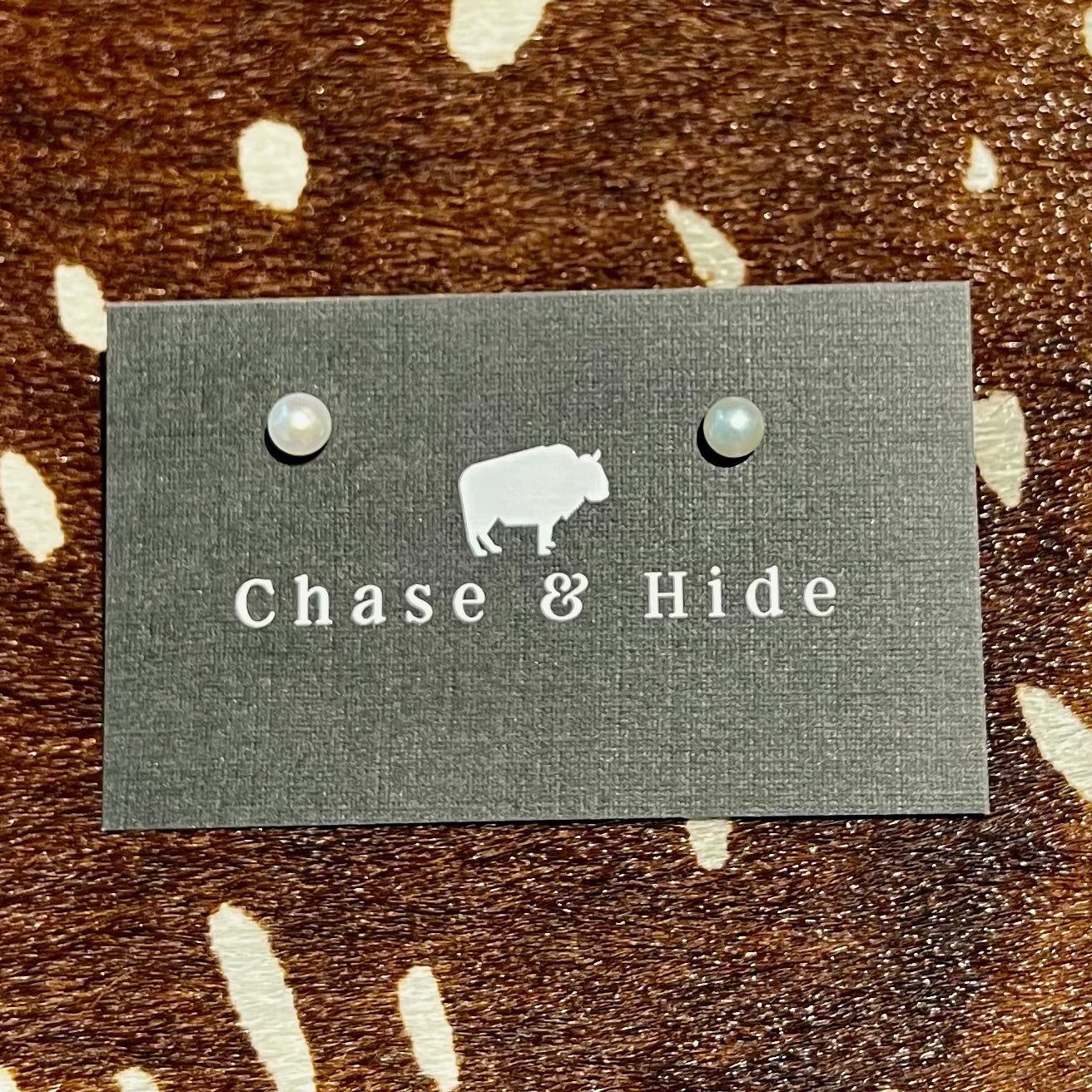 Pearl Studs 6-7mm white , sterling silver posts