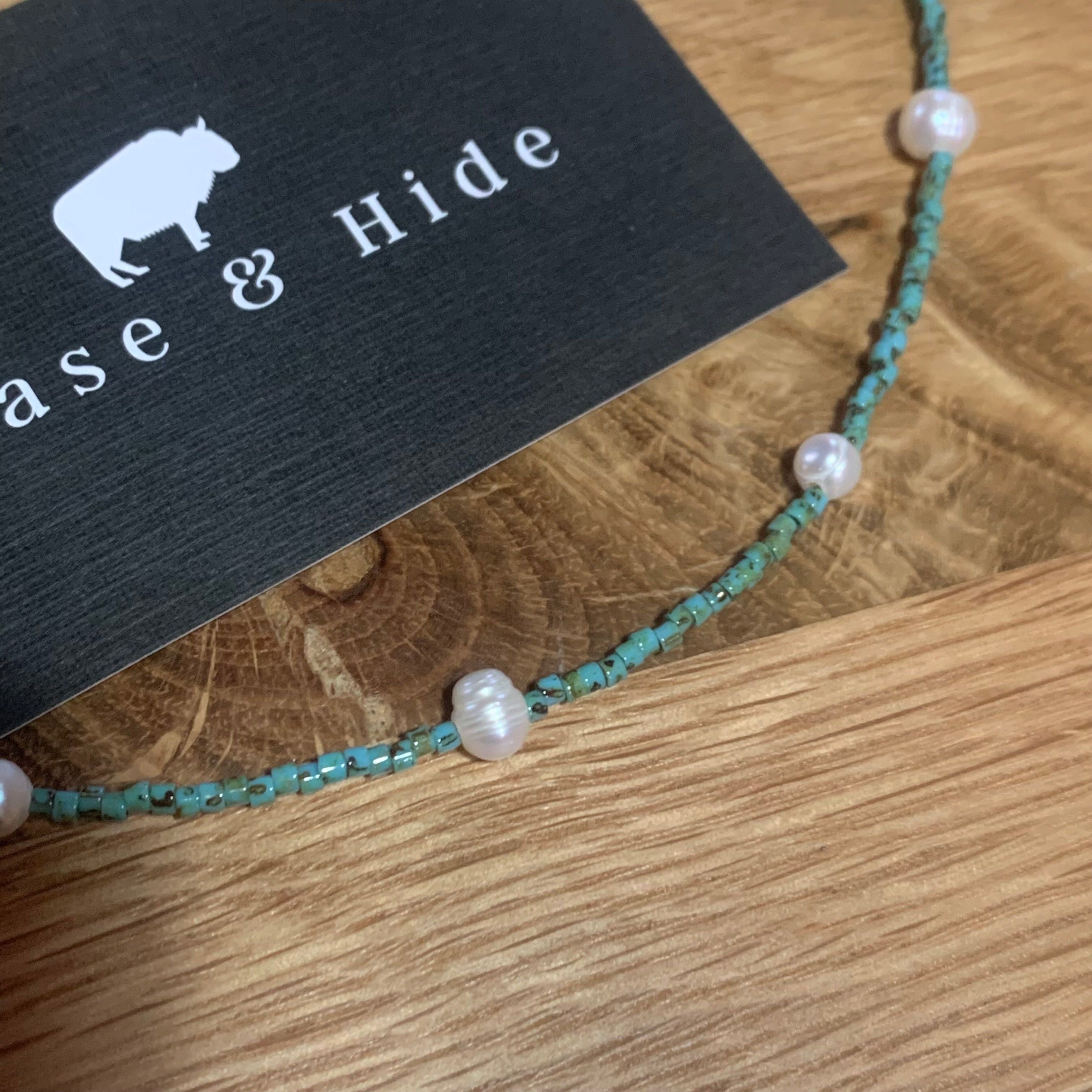 Turquoise and Pearl Choker