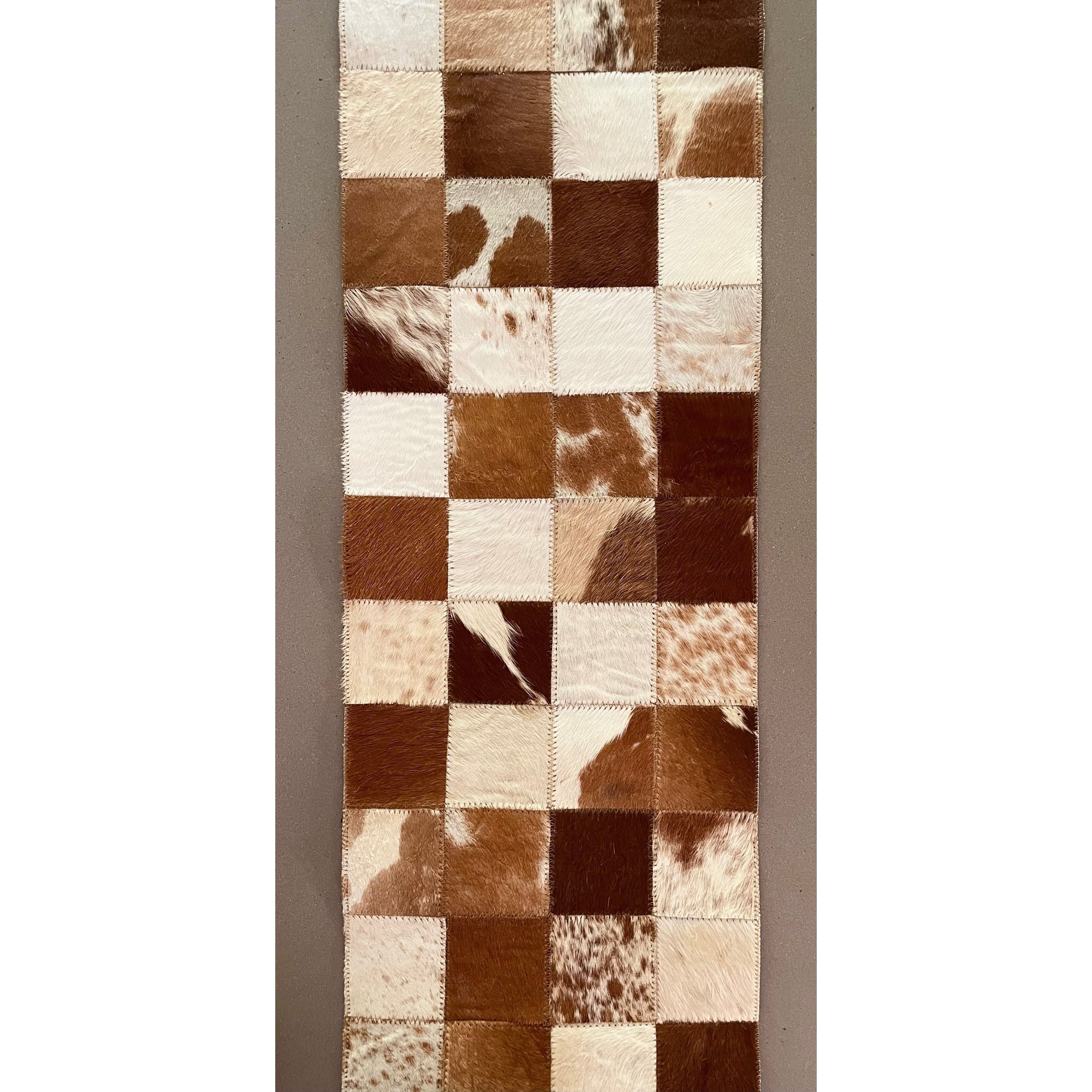 Cowhide table runner - choose your colours Patchwork.