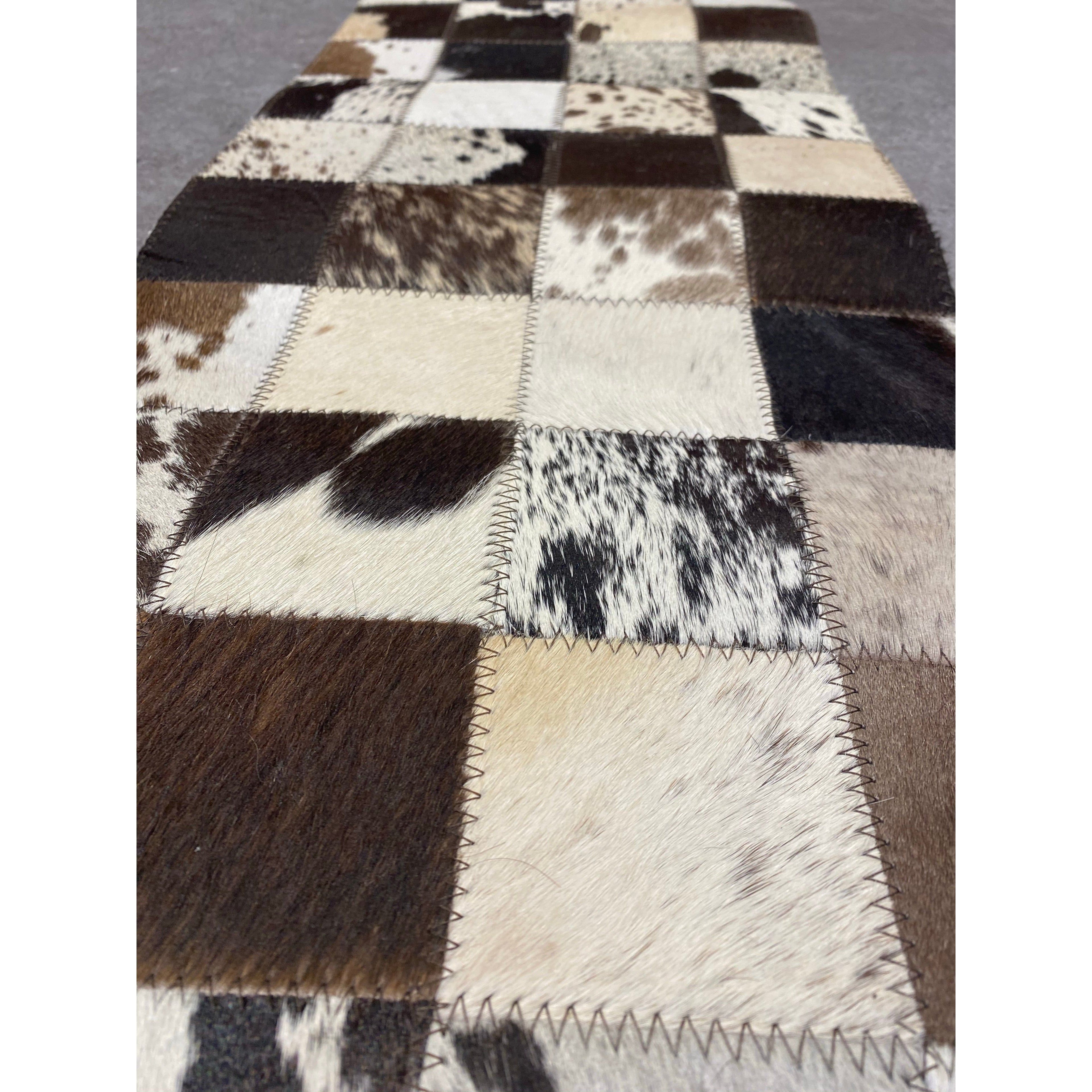 Cowhide table runner - choose your colours Patchwork.