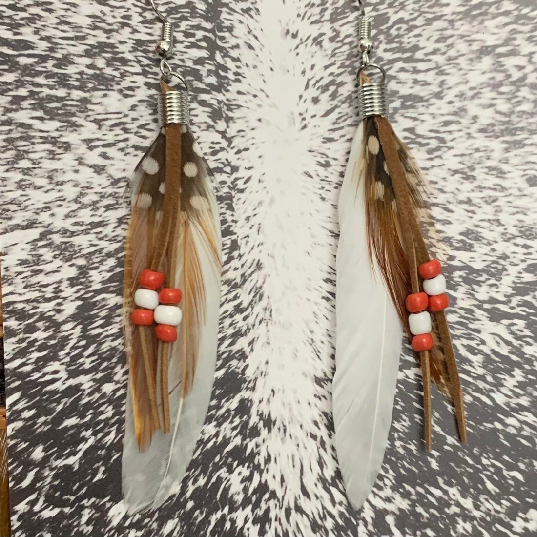 White feather earrings