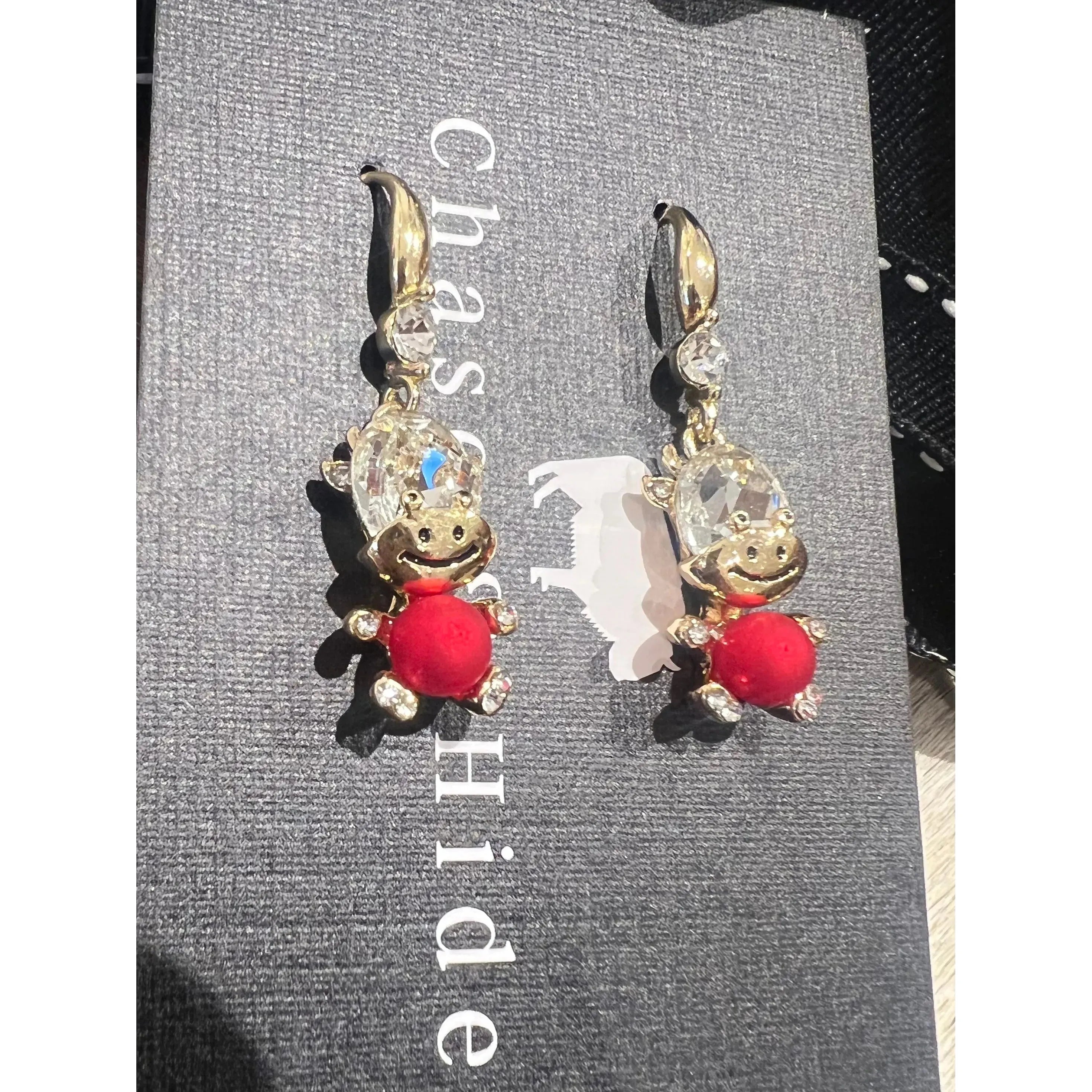 Cow drop earrings