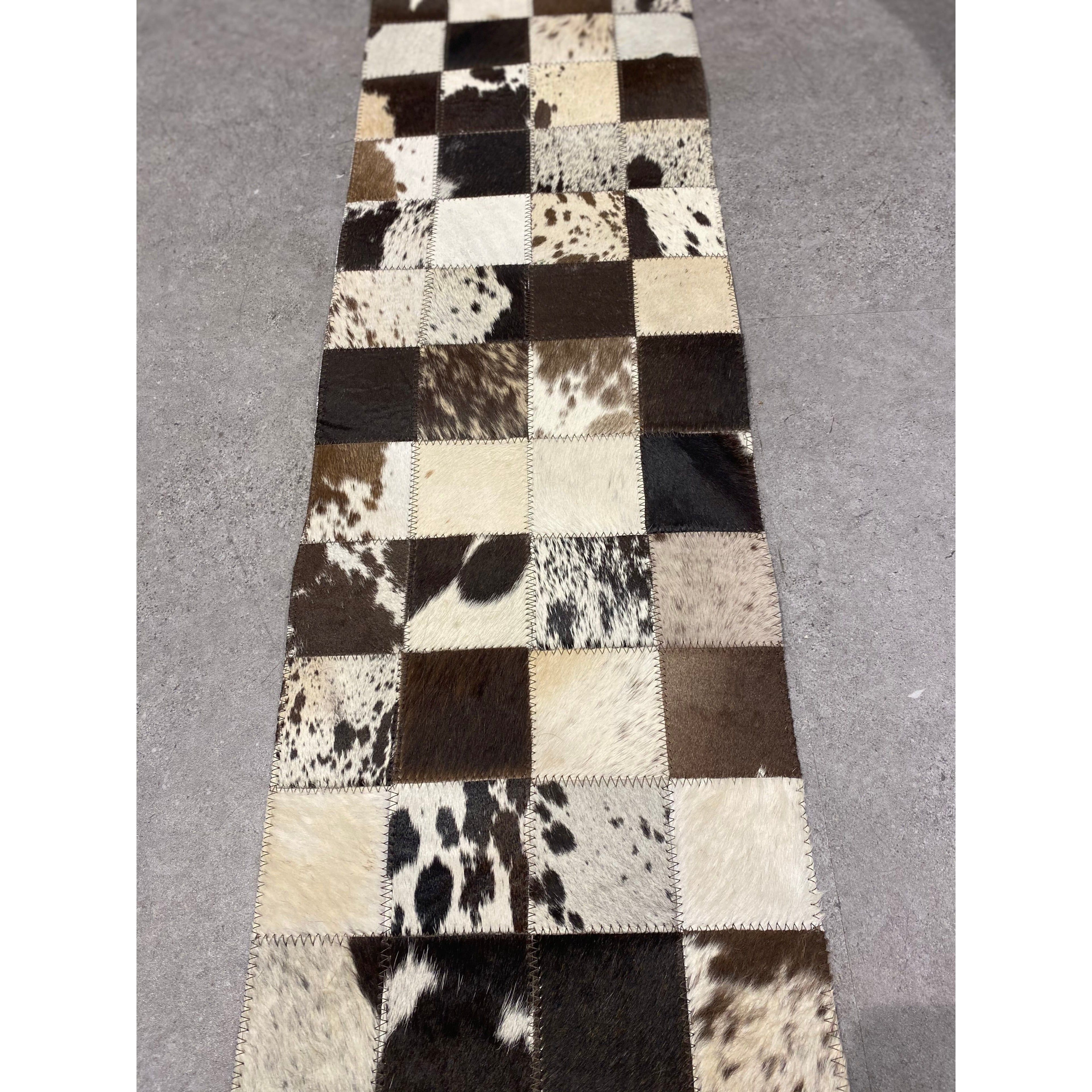 Cowhide table runner - choose your colours Patchwork.