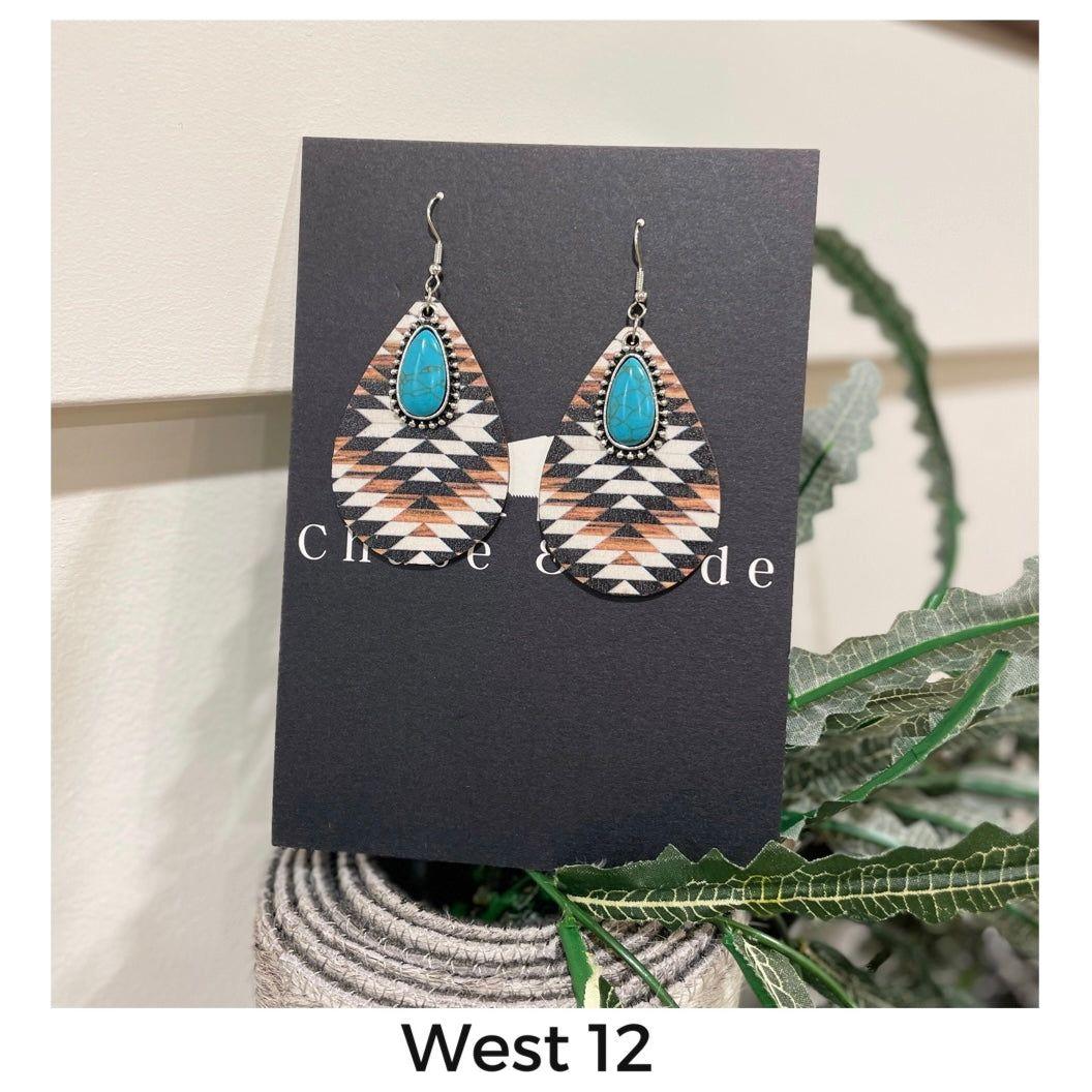 Wooden Tear drop Earrings